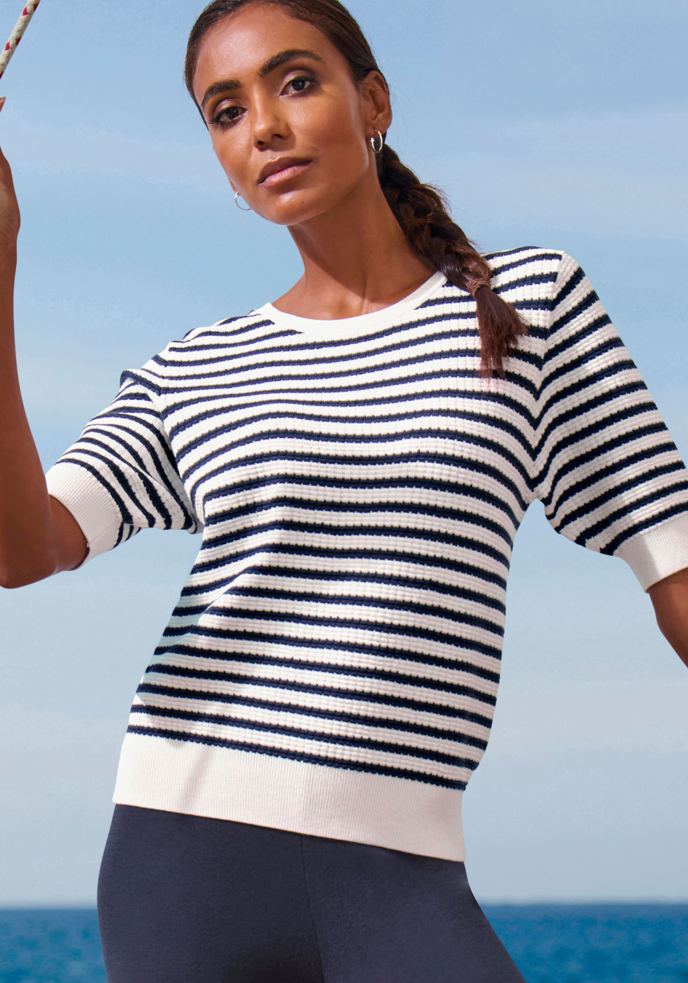 French Connection T-shirt T-shirt lounge manches courtes, en tricot structuré doux, vêtements d'intérieur