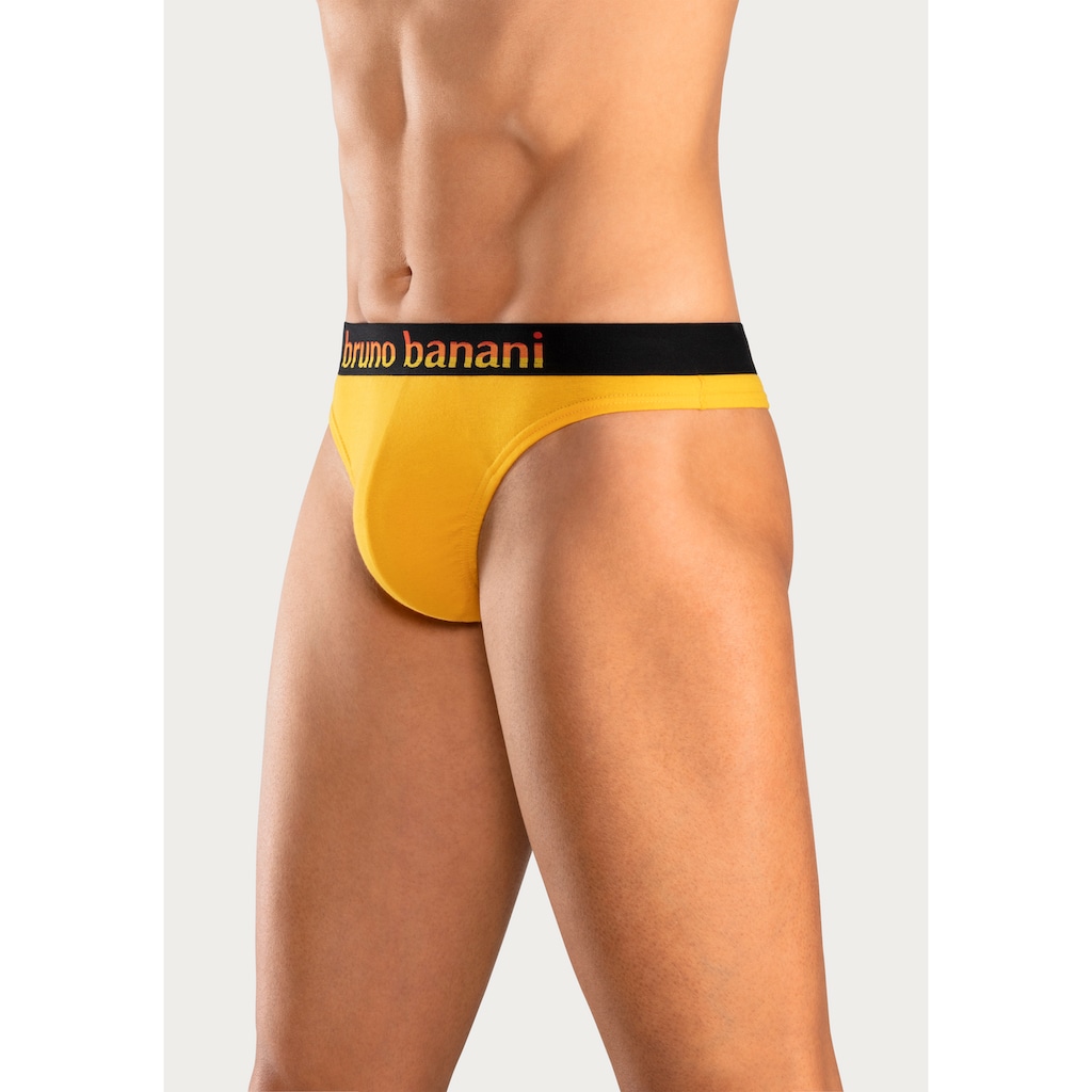 Bruno Banani String, (Packung, 5 St.), mit Streifen Logo Webbund