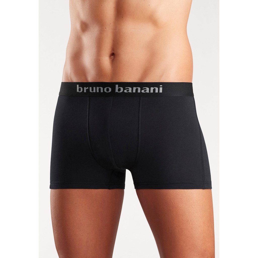 Bruno Banani Boxer »Boxershorts für Herren«, (Packung, 4 St.), mit farbigen Marken-Schriftzug am Bündchen