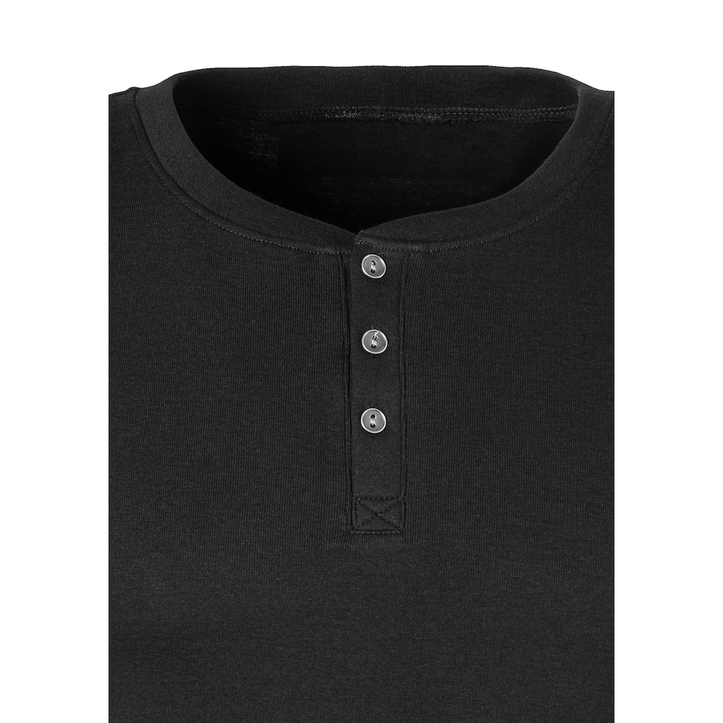 H.I.S T-Shirt, mit aufwendiger Knopfleiste, perfekt als Unterziehshirt