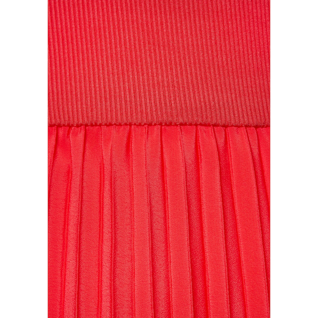 LASCANA Midikleid, mit Plisseerockteil, Basic, modisch