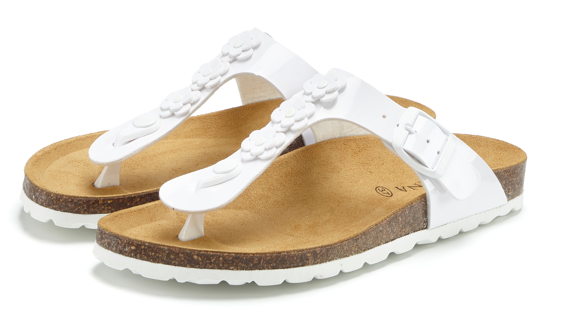 LASCANA Séparateur d'orteils »Sandale, Pantolette, offener Schuh, Sommerschuh,«  mit komfortablem Korkfussbett