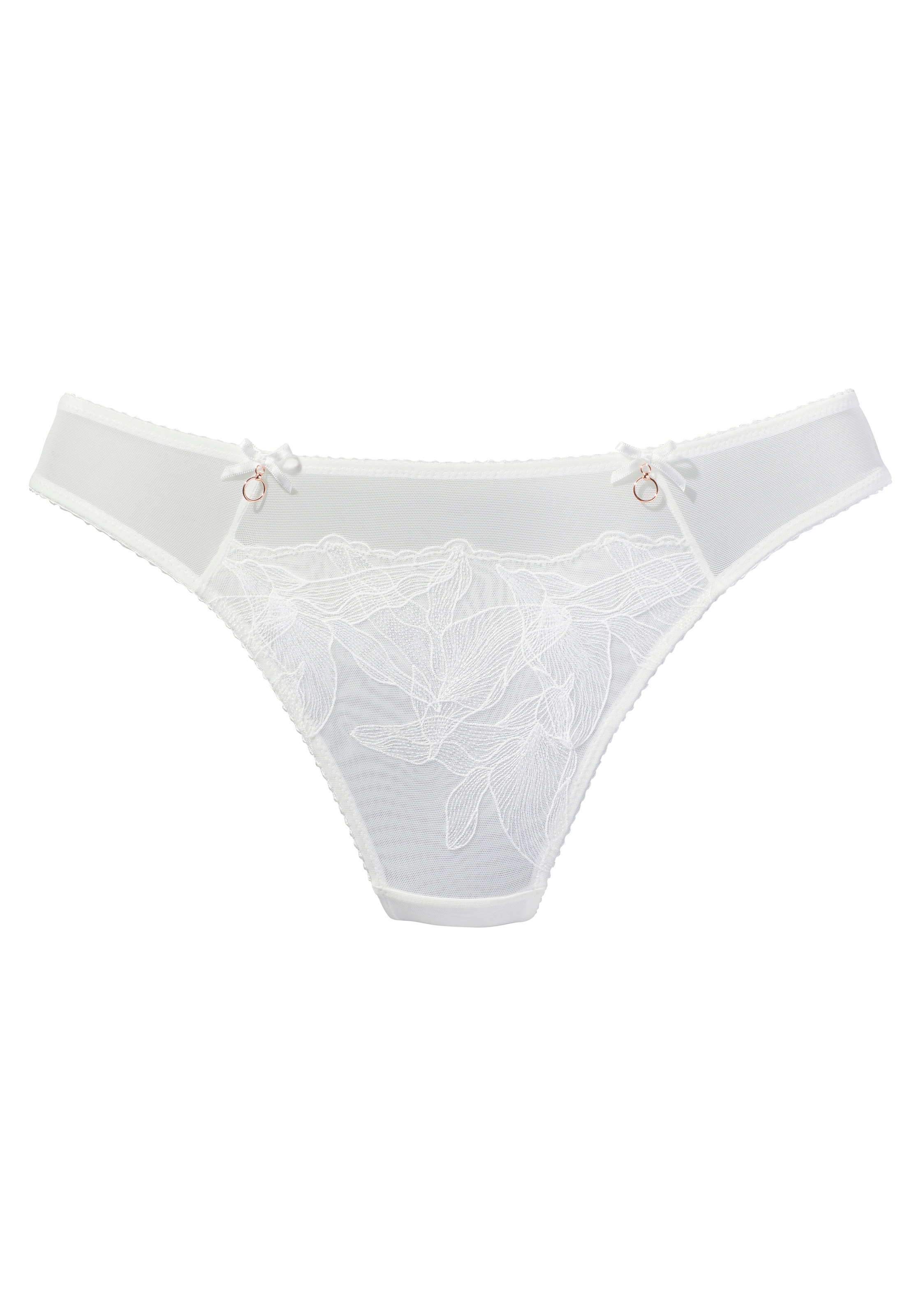LASCANA String, aus Mesh mit hauchzarter Stickerei, transparente Unterwäsche