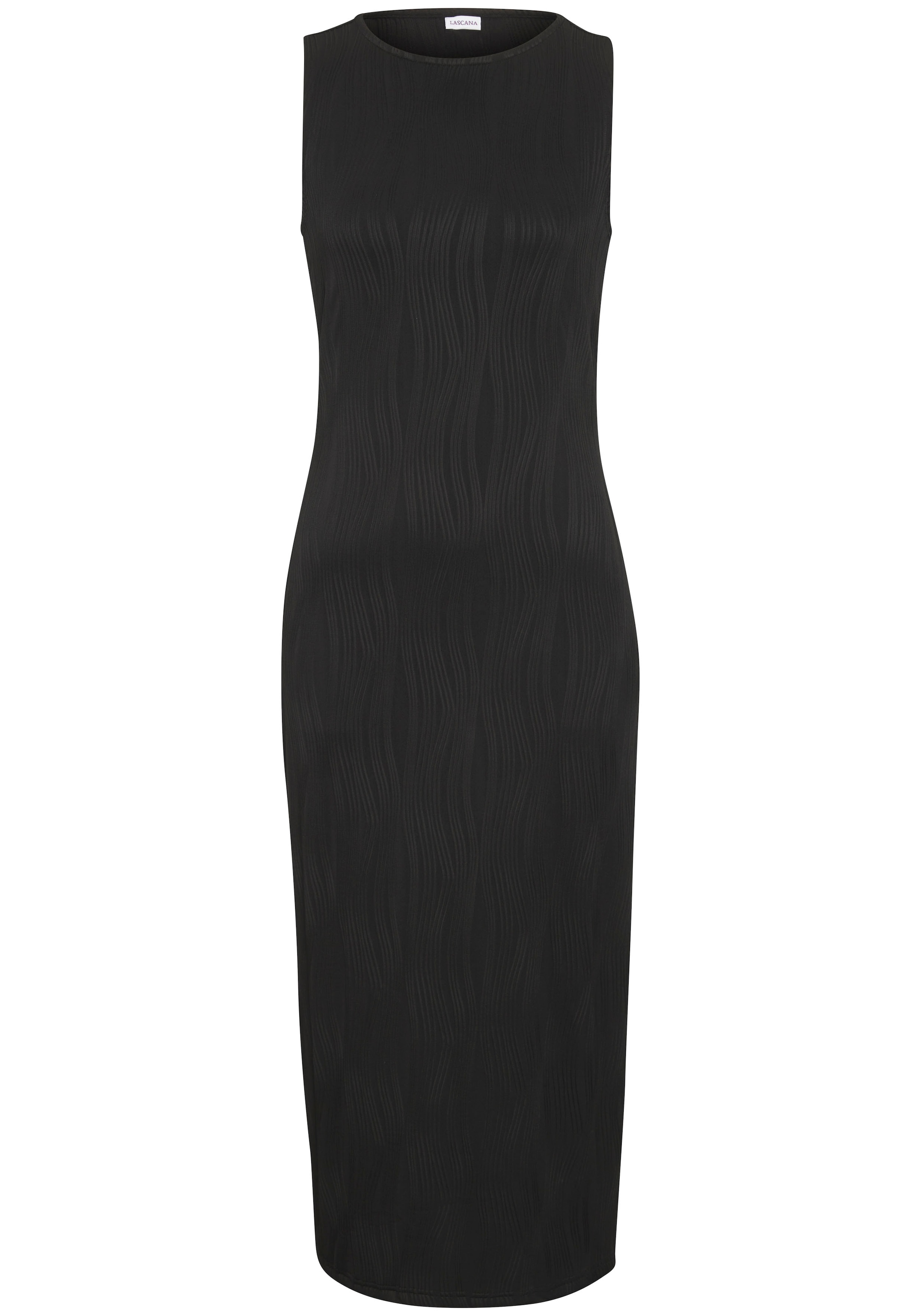 LASCANA Midikleid mit Strukturmuster, enges Kleid, figurbetont