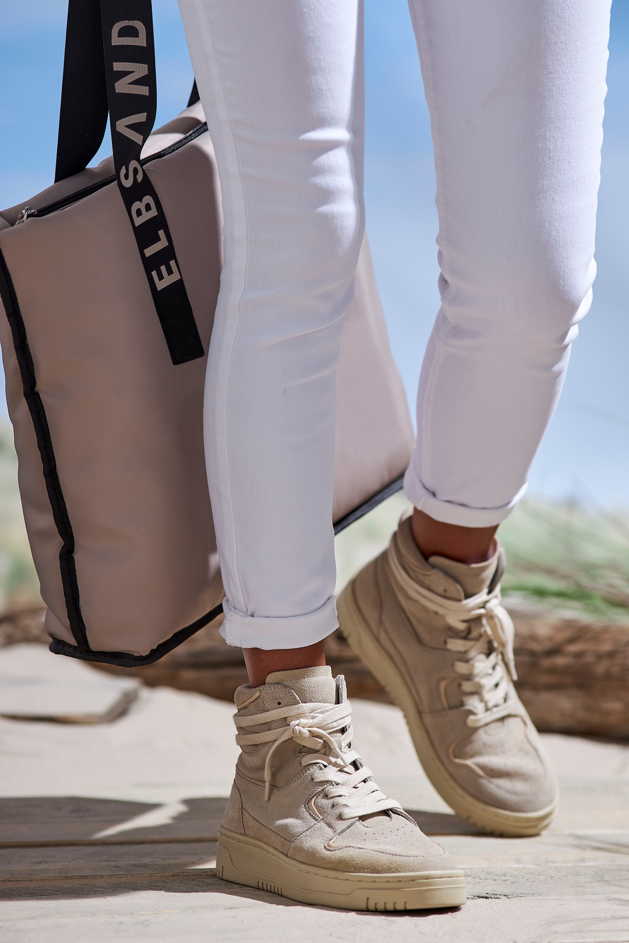 Elbsand Shopper »Schultertasche«, grosse Handtasche, Henkeltasche, Tragetasche, als Badetasche VEGAN