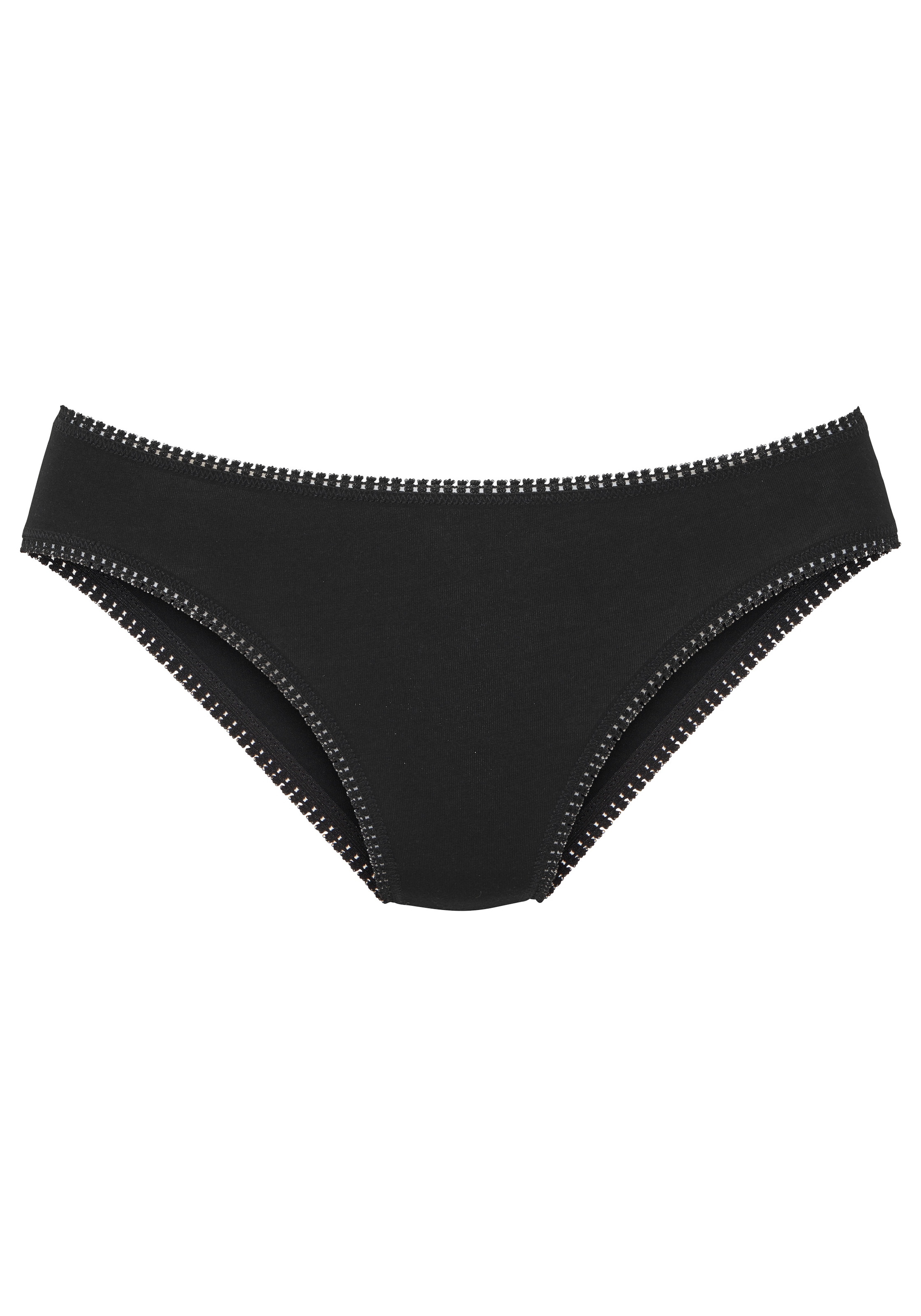 LASCANA Culottes de jazz pack de 3,  avec dentelle à l'ourlet, en jersey élastique