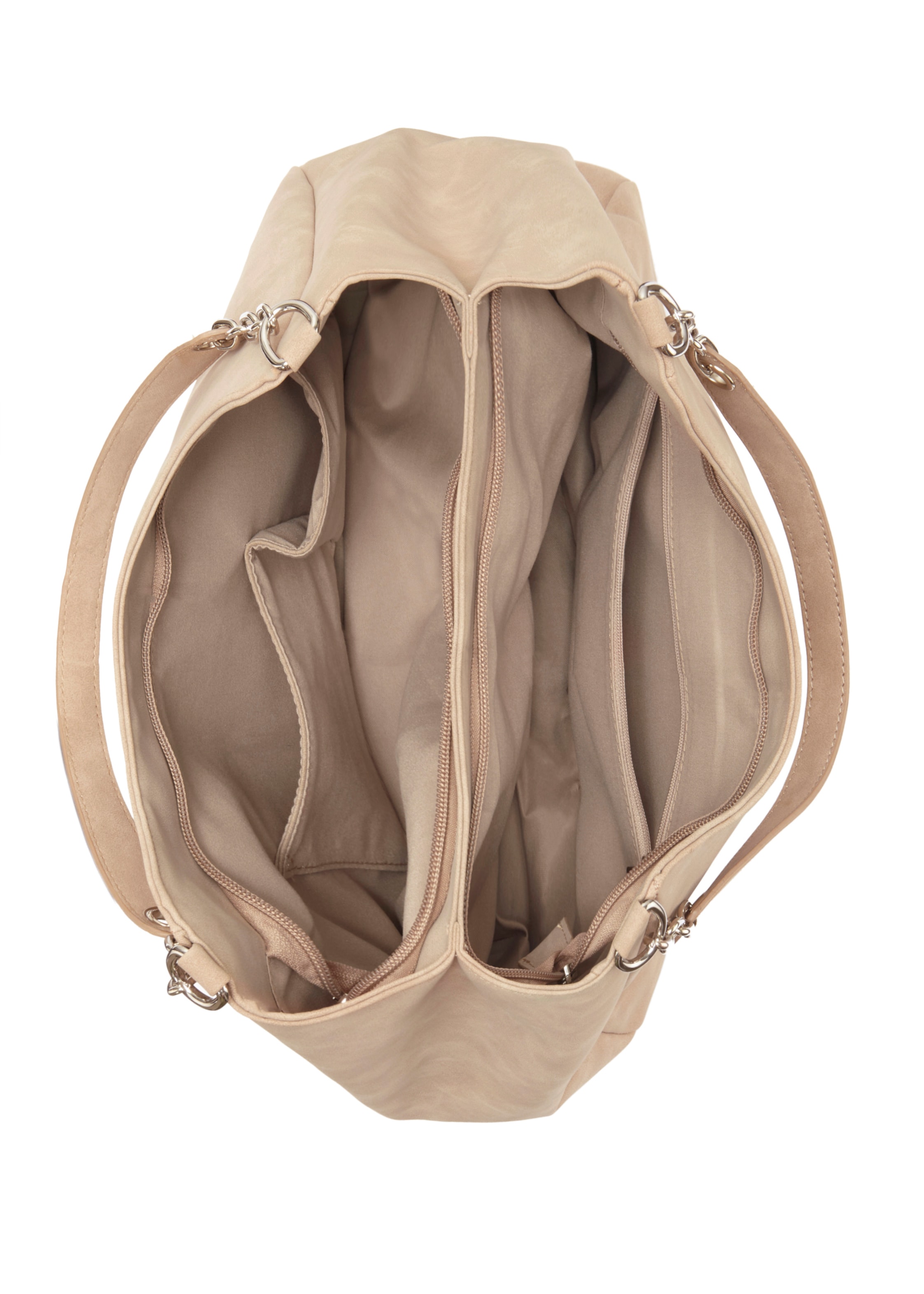Vivance Henkeltasche »Schultertasche«, mit silberfarbenen Details, Damentasche, Shopper, Handtasche VEGAN