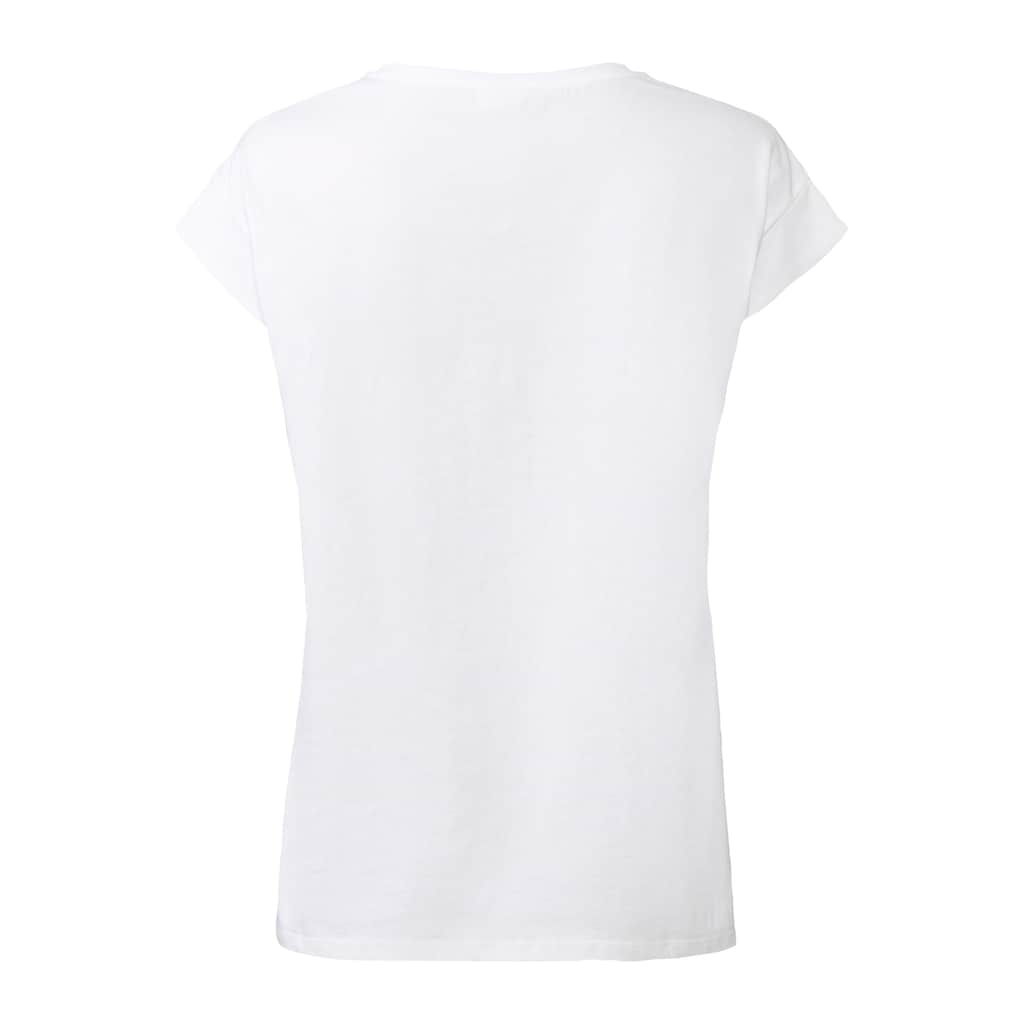 LASCANA Kurzarmshirt, mit Frontdruck, T-Shirt aus Baumwolle, Printshirt, Basic