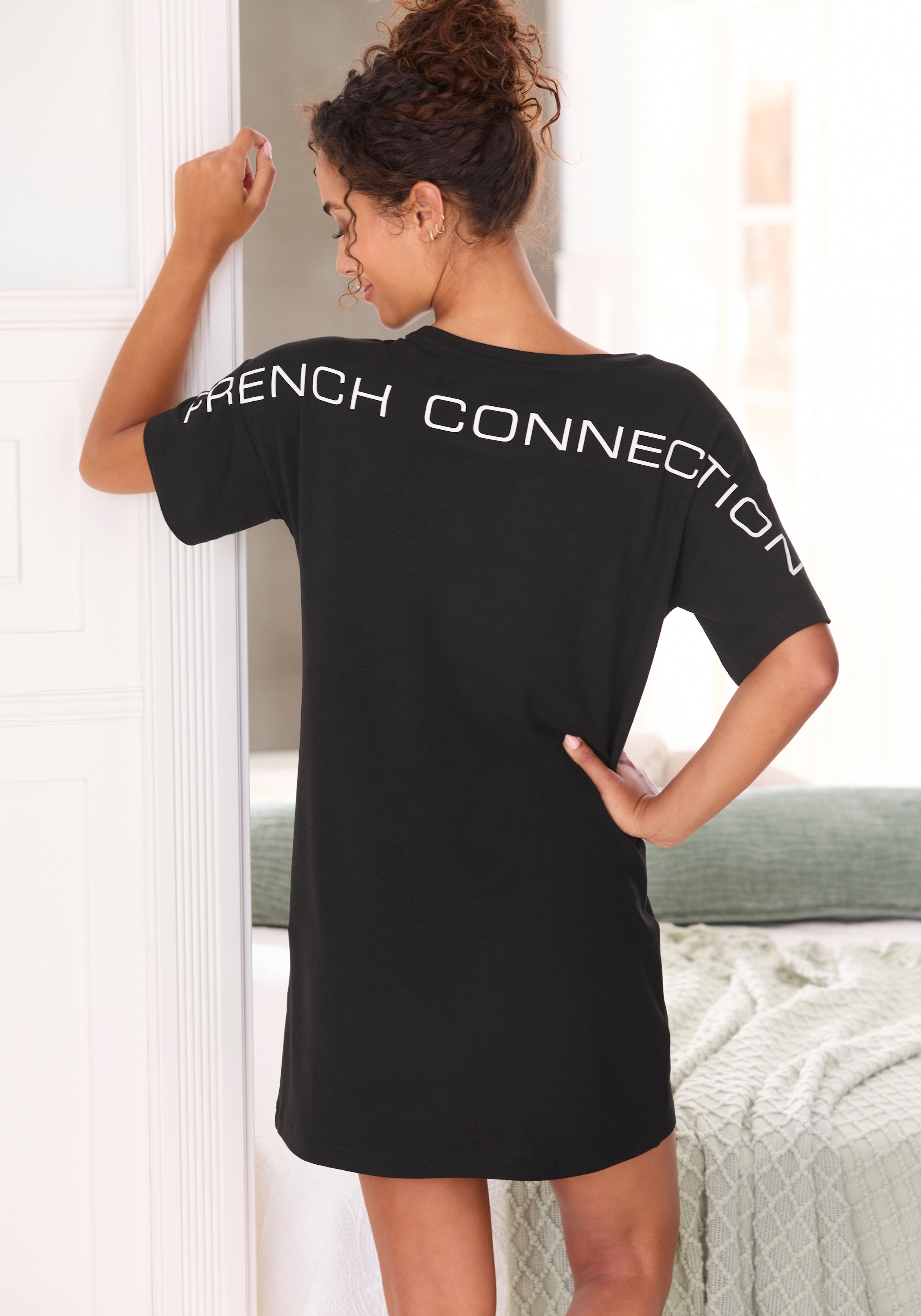 French Connection Nachthemd, mit grossem Logoprint auf dem Rücken