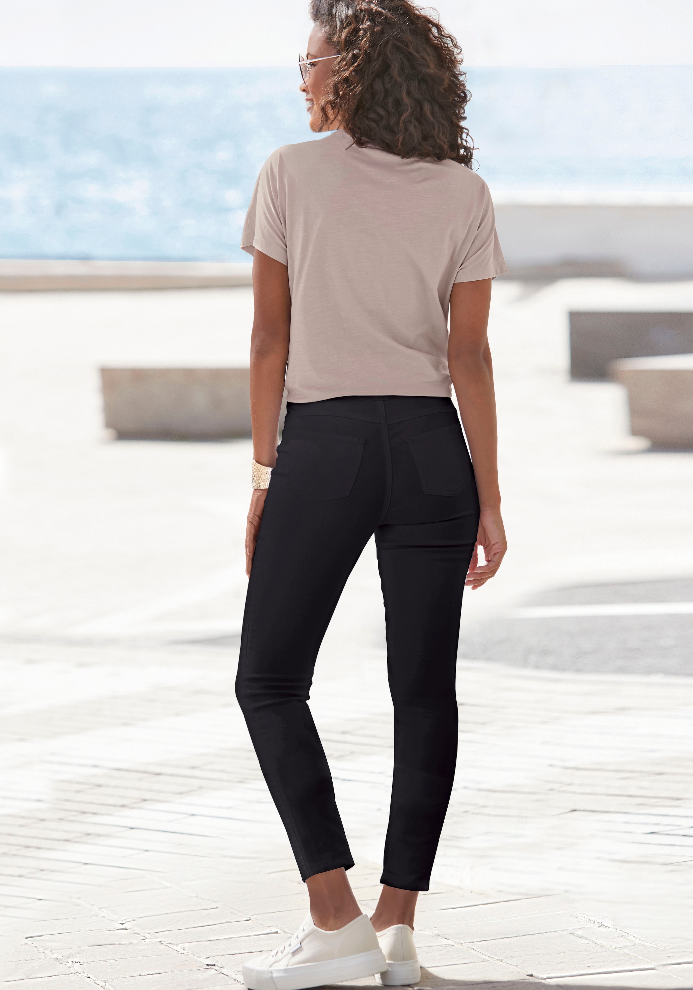 Vivance Jeggings, mit Zipperdetails, elastische Skinny-Jeans, Basic