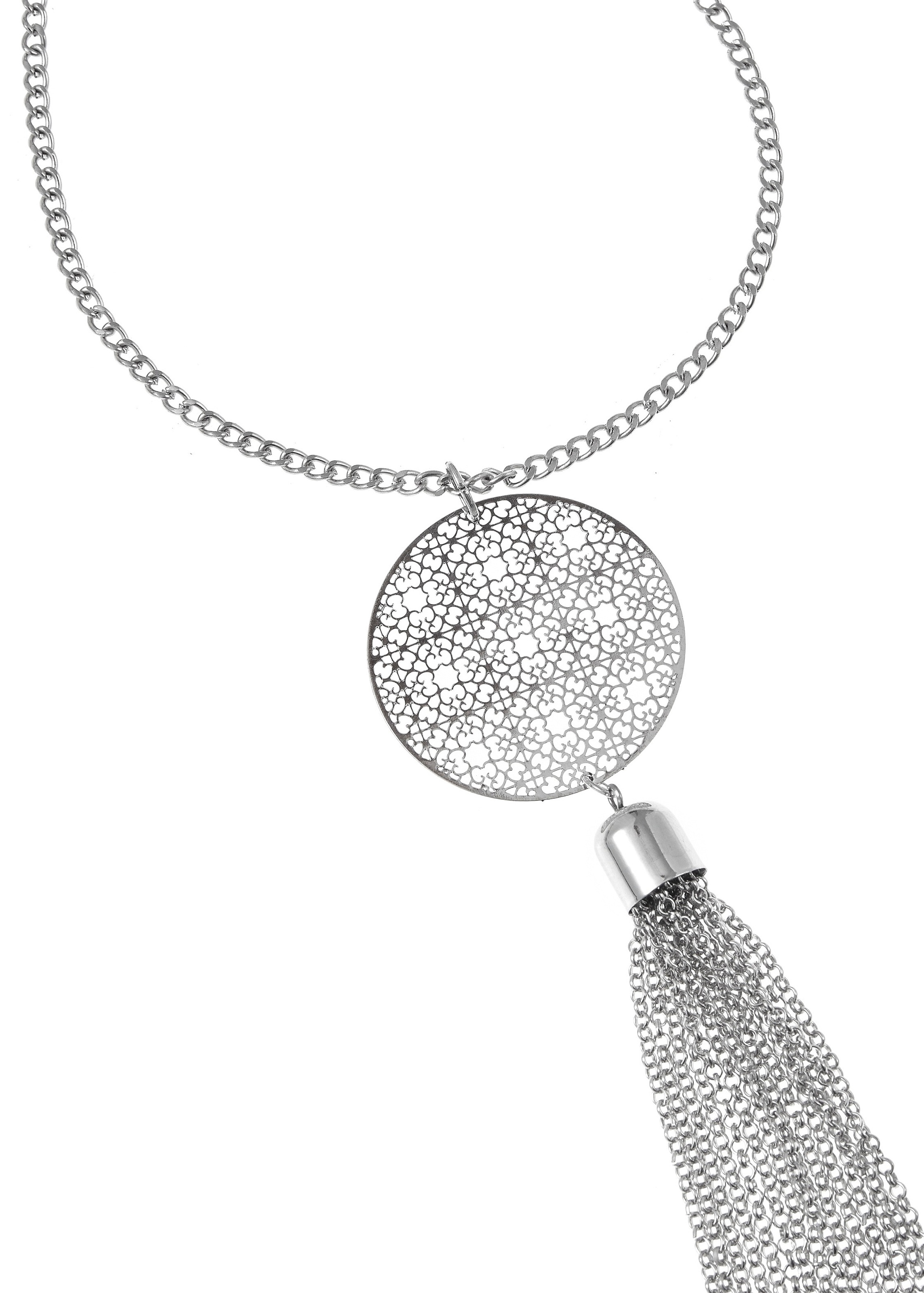 LASCANA Lange Kette "Halskette mit Traumfänger Anhänger" mit Ornament und Tassel, Kette mit Anhänger, Halsschmuck