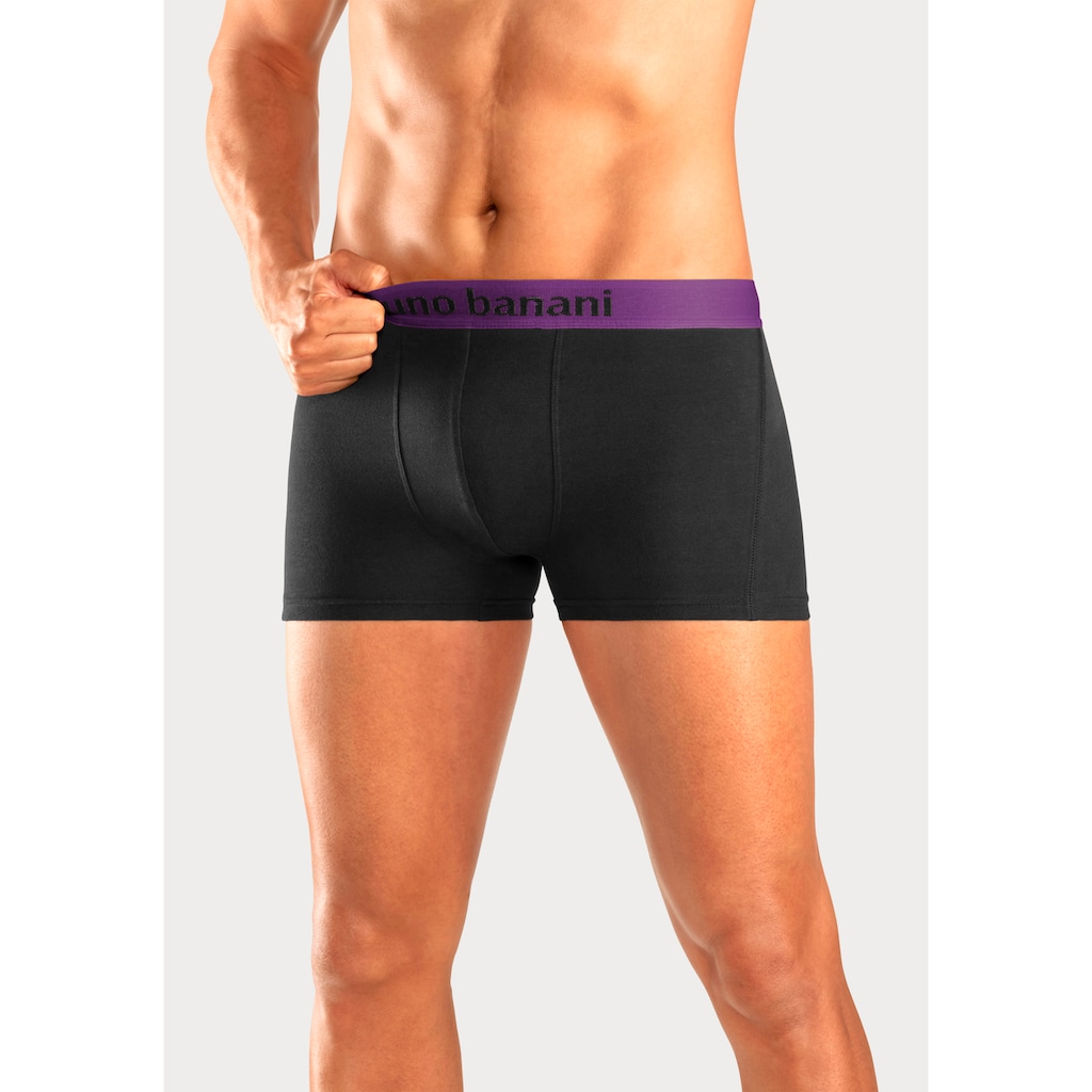 Bruno Banani Boxer »Boxershorts für Herren«, (Packung, 4 St.), mit farbigen Marken-Schriftzug am Bündchen