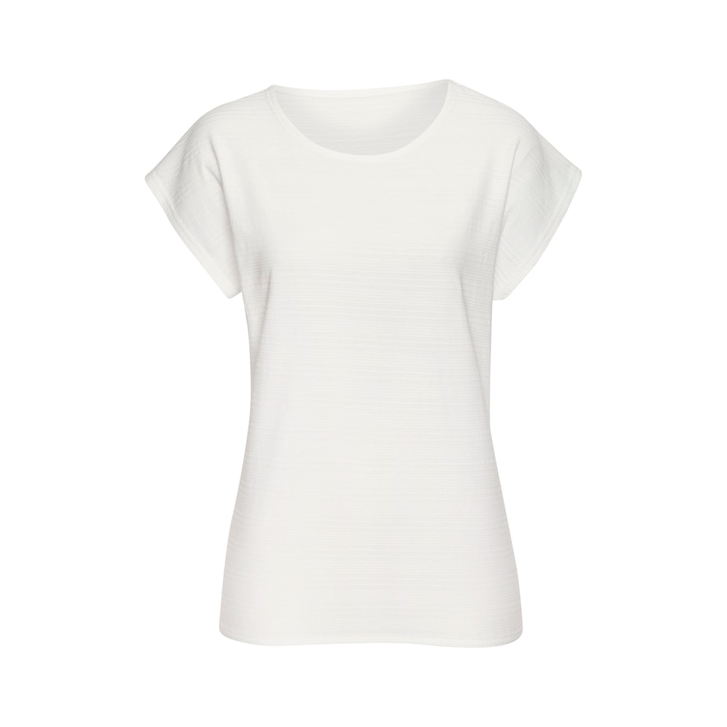 Vivance T-Shirt »mit modischer Streifenstruktur«, (Packung), aus weicher Baumwoll-Qualität