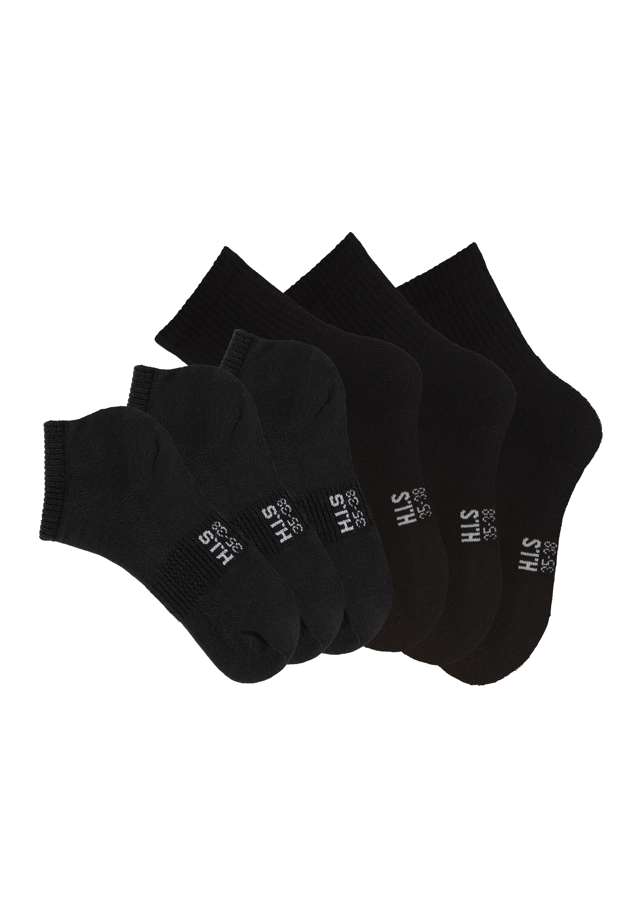 H.I.S Chaussettes de sport Packung, 6 cuis tlg. Fitness Pack mit zwei Längen in einer Packung