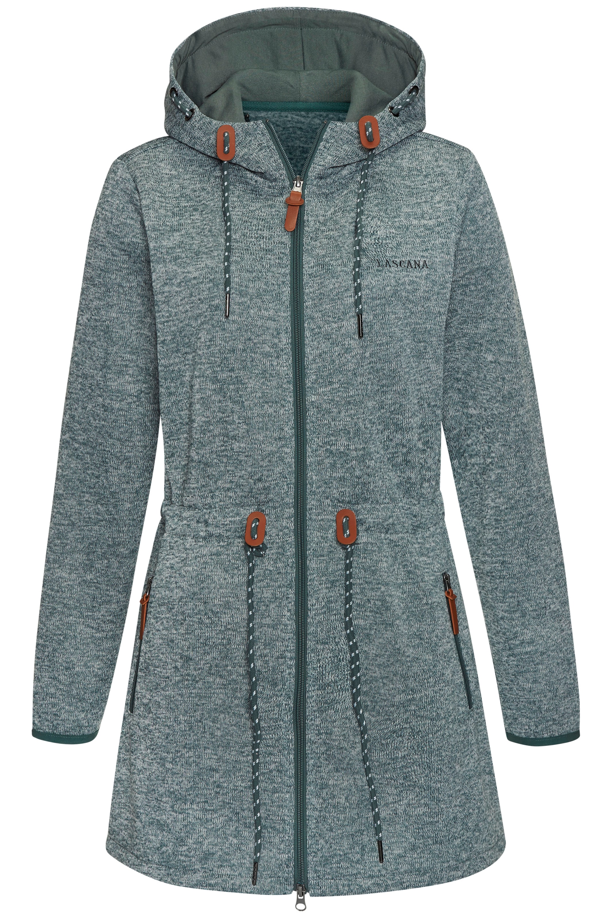 LASCANA Fleecejacke, mit Kapuze, mit Kapuze