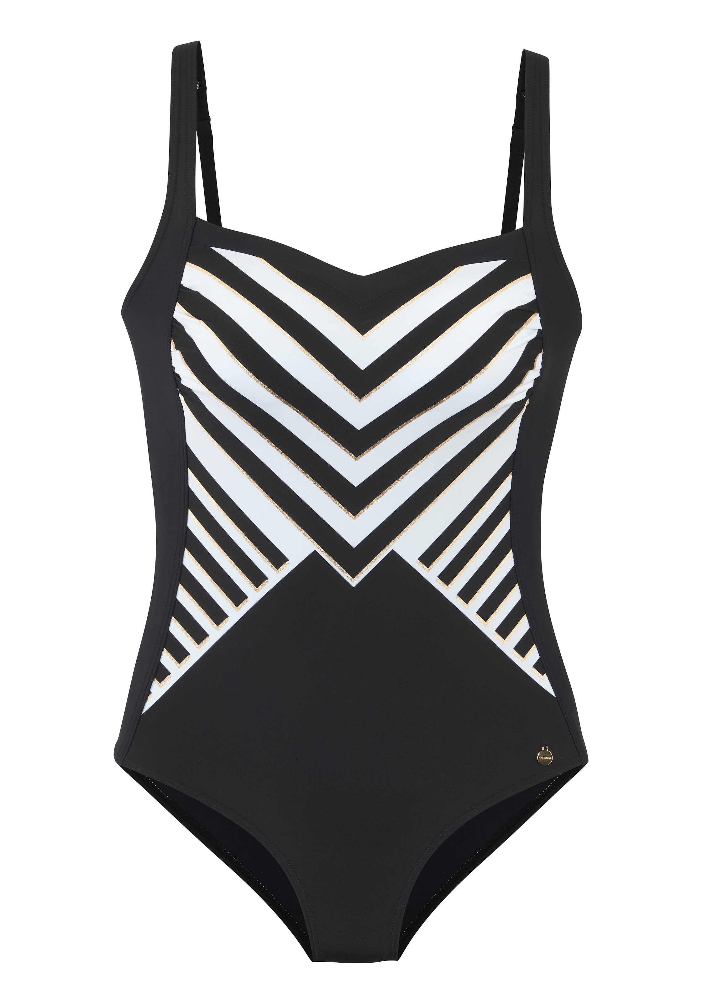 LASCANA Maillot de bain mit goldfarbener Beschichtung und Shaping-Eimsatz