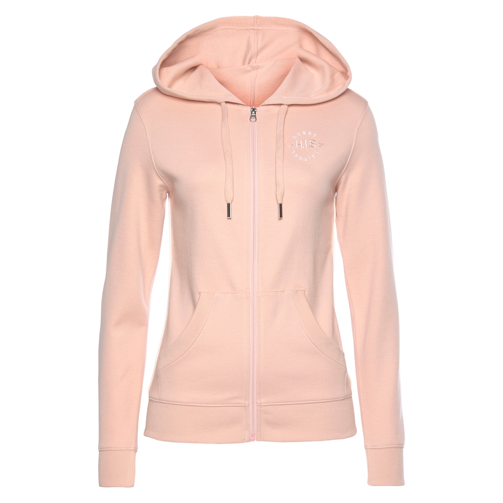 H.I.S Kapuzensweatjacke, mit seitlichem Piping und kleiner Markenstickerei, Loungeanzug