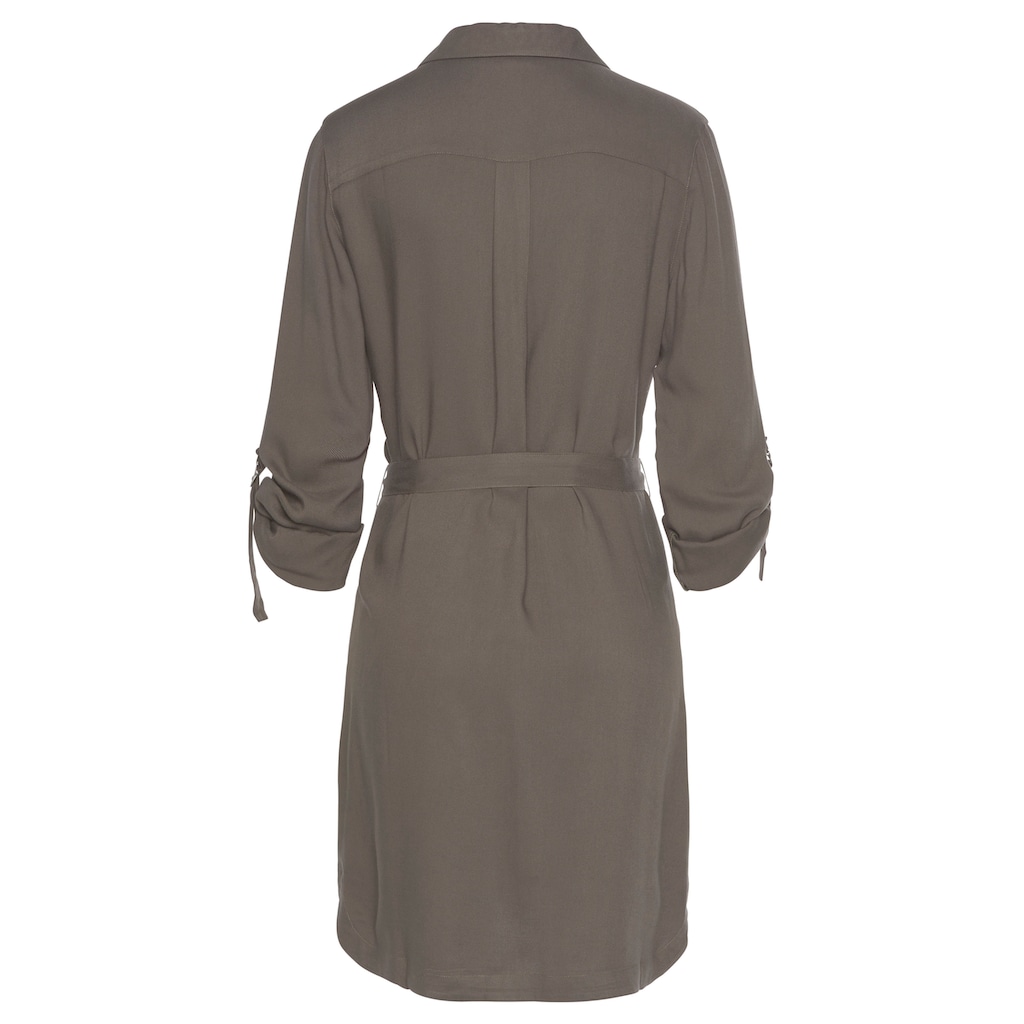 LASCANA Hemdblusenkleid, (mit Bindegürtel)