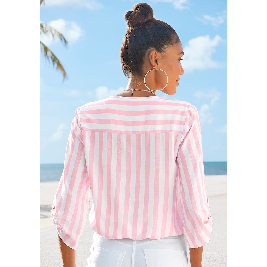 LASCANA Schlupfbluse, mit Streifenprint, leichte Webware, Damenbluse