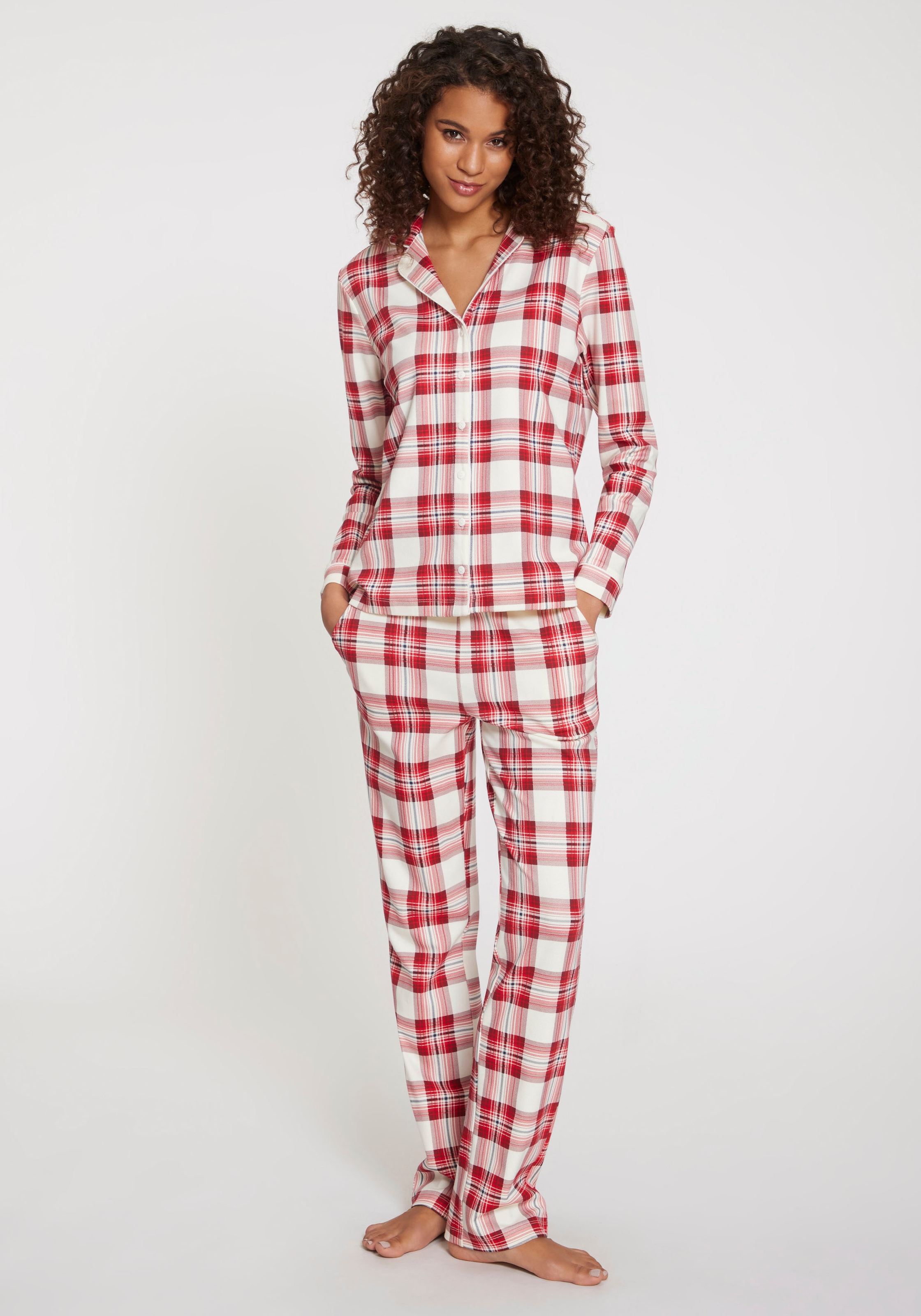 LASCANA Pyjama, (Set, 3-teilig), incl. Schlafmaske