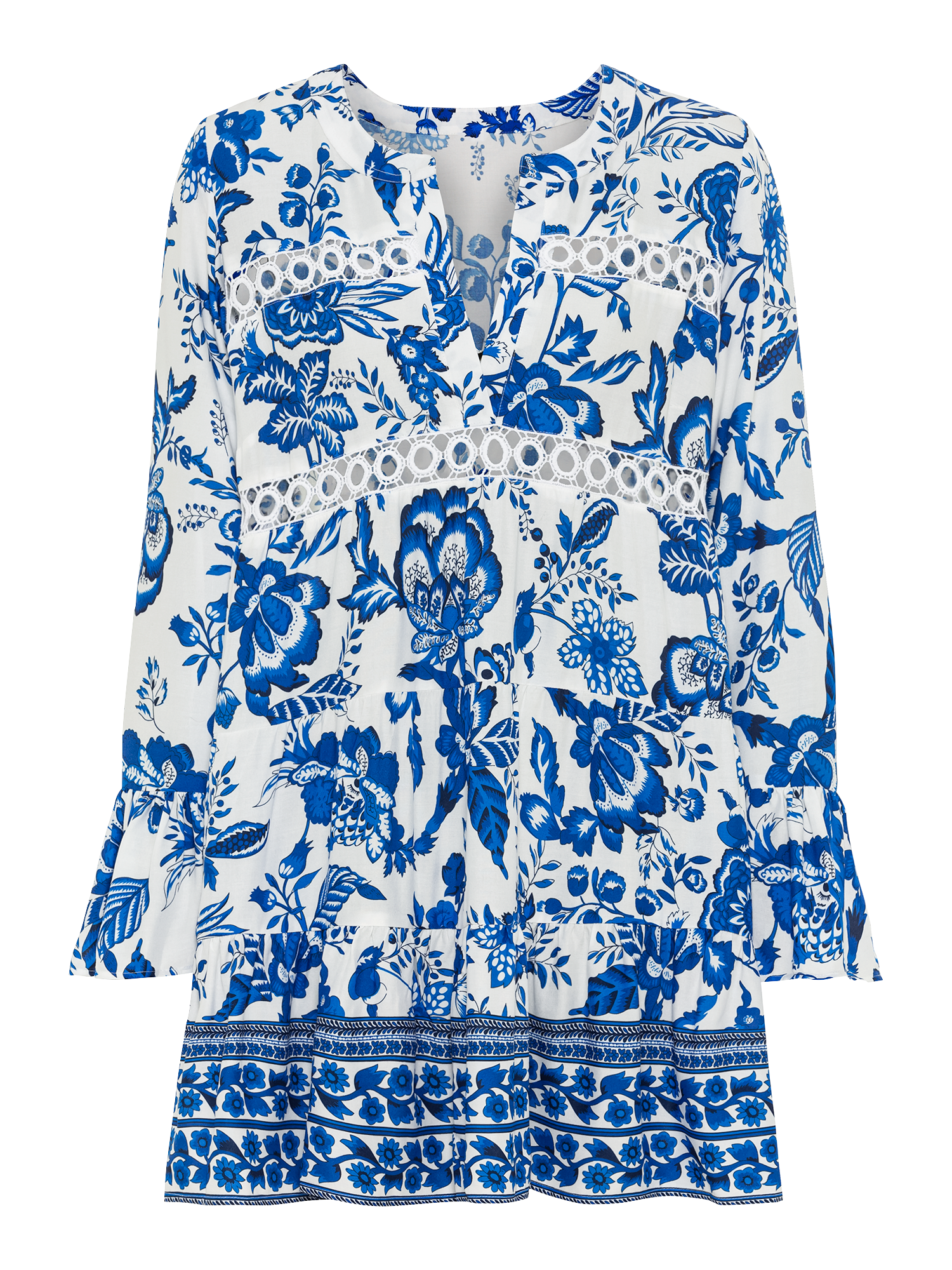 Thumbnail - LASCANA Longbluse, mit Spitzeneinsätzen, Tunika, Blusenkleid, Strandmode