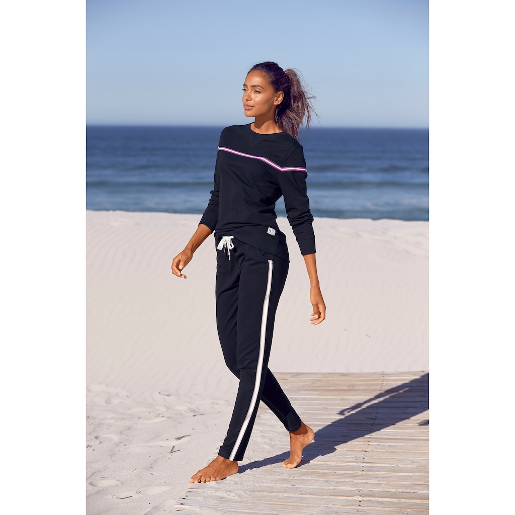 H.I.S Sweater, mit kontrastfarbigem Tape, Loungeanzug
