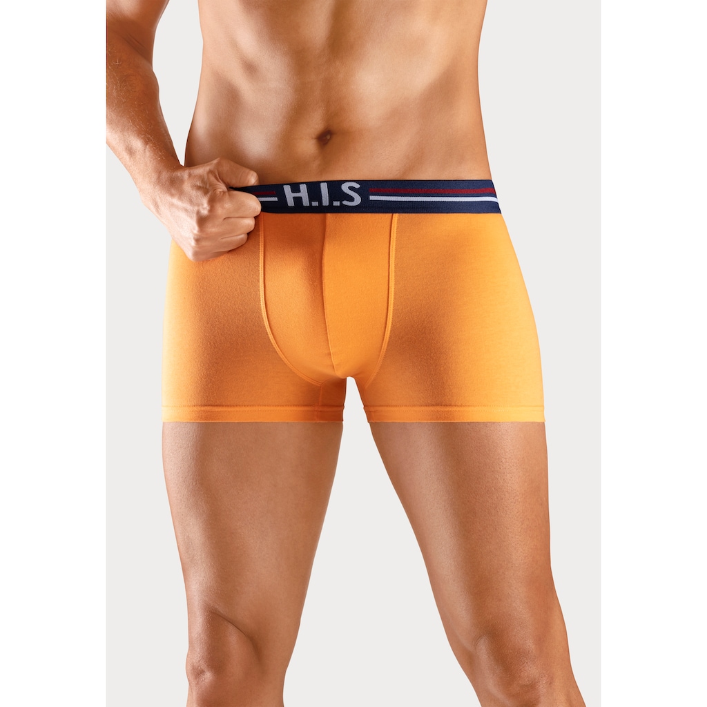 H.I.S Boxer »Boxershorts für Herren«, (Packung, 5 St.), mit Streifen und Markenlogo im Bund