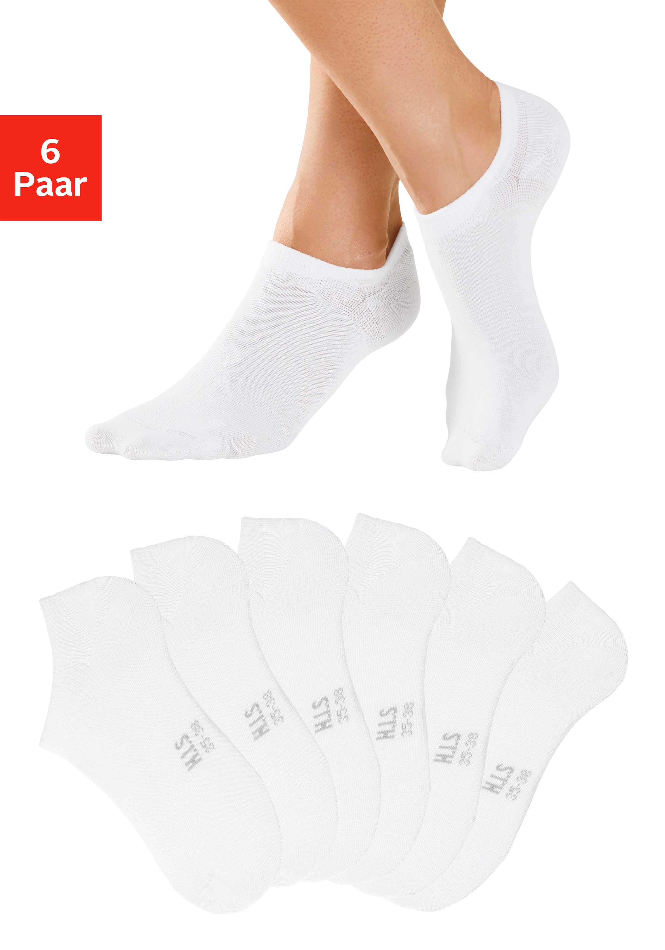 H.I.S Chaussettes de baskets Paquet, 6 Couple tlg. mit besonders kurzem Schaft