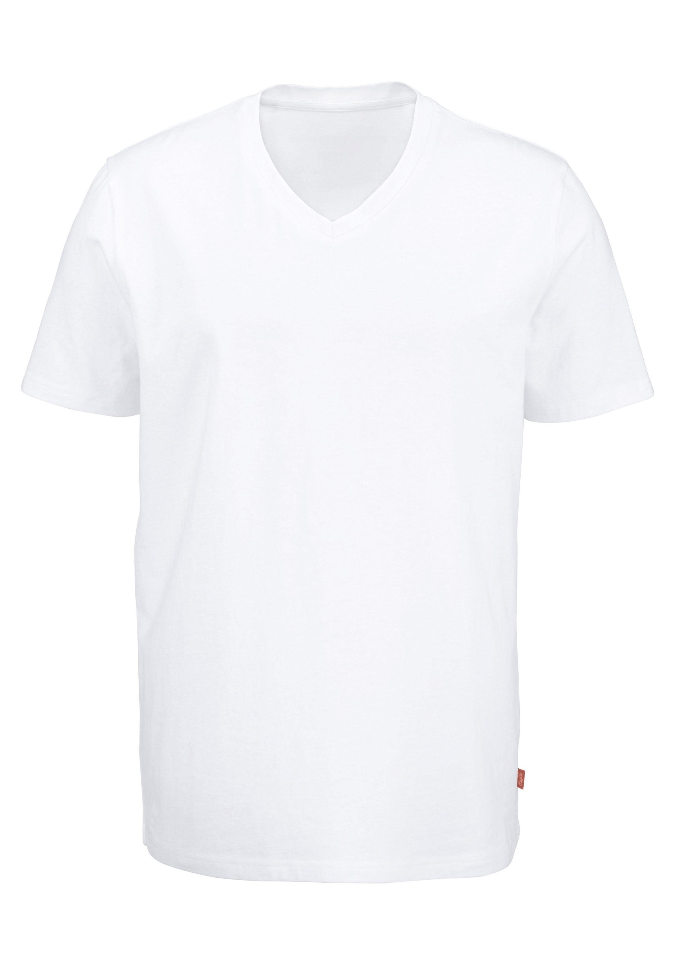 Bruno Banani T-Shirt, mit V-Ausschnitt, perfekte Passform, aus elastischer Baumwolle