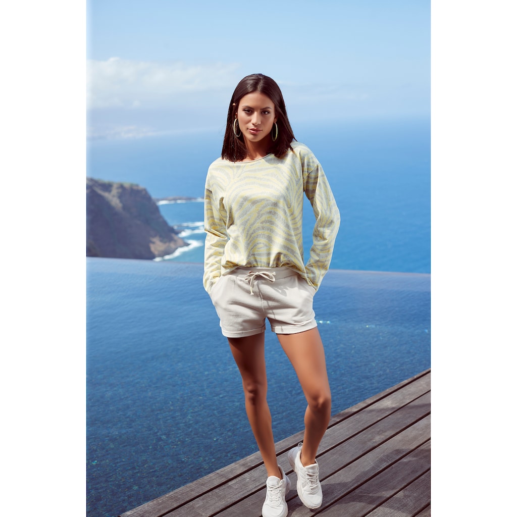 LASCANA Sweatshirt, mit Statement Druck, Loungeanzug