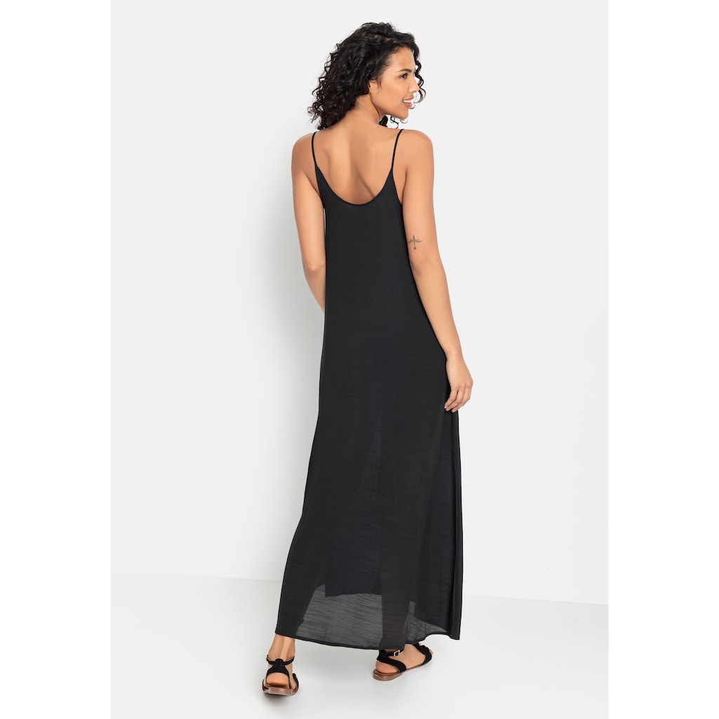 LASCANA Maxikleid, mit rundem Ausschnitt, luftiges Sommerkleid, Strandkleid