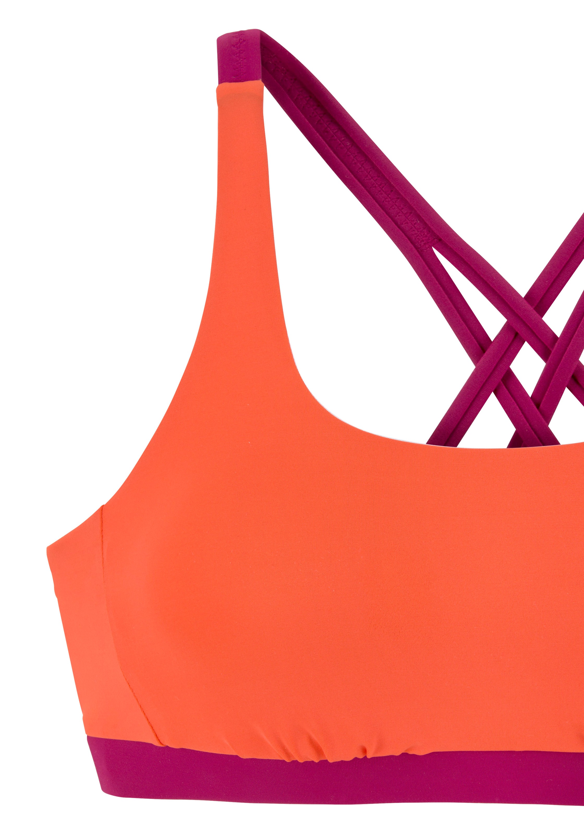 s.Oliver Bustier-Bikini-Top »Yella«, mit kontrastfarbenen Details und gekreuzten Bändern im Rücken