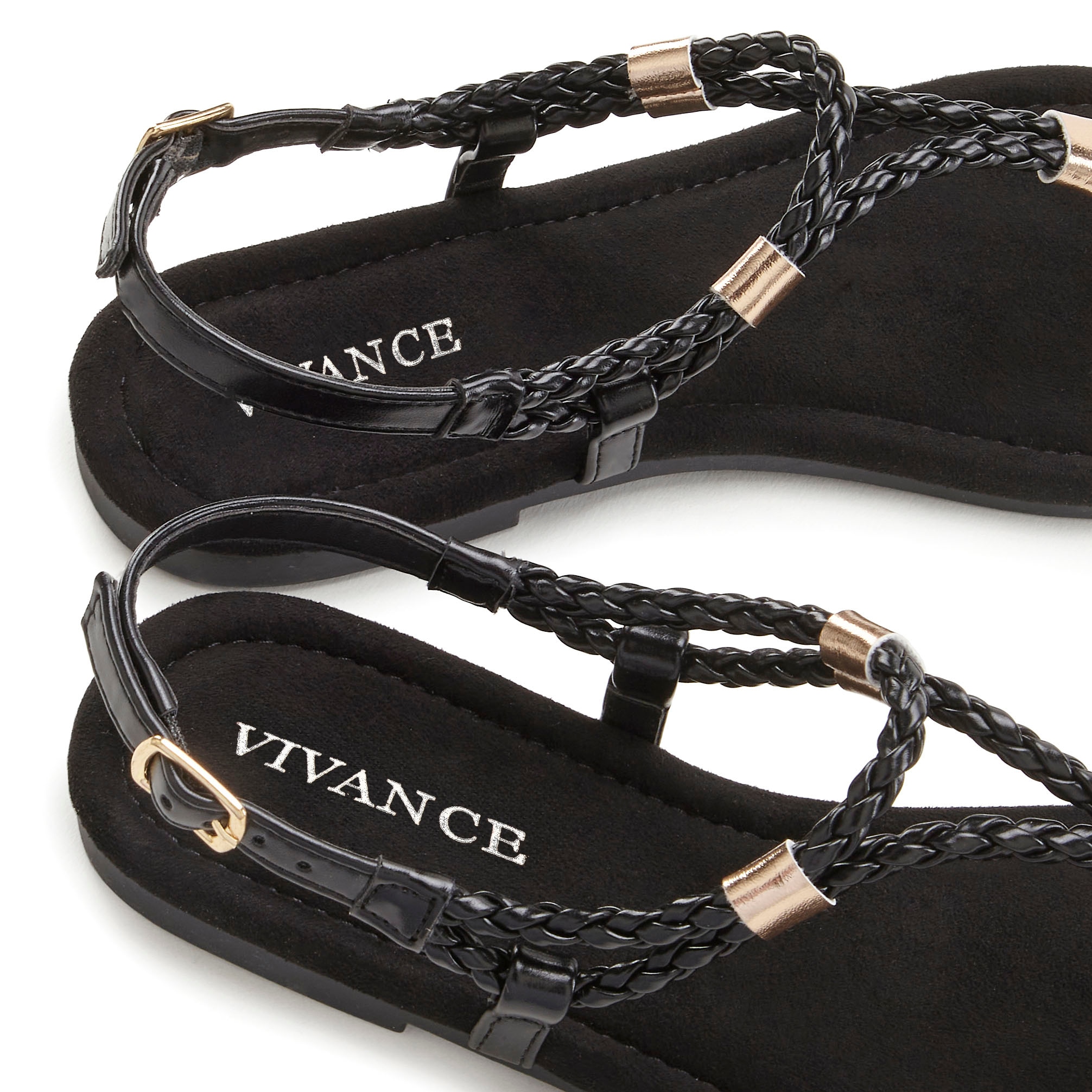 Vivance Sandale »Sommerschuh«, Zehentrenner, Sommerschuh, Sandalette mit raffinierten Riemchen