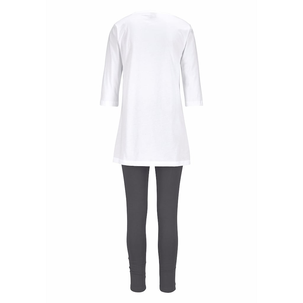 Peanuts Pyjama, (2 tlg.), mit Leggings und legerem Shirt mit Snoopy Druck