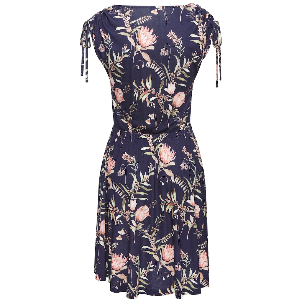Vivance Jerseykleid, mit Blumenprint, lockeres Sommerkleid, Strandkleid