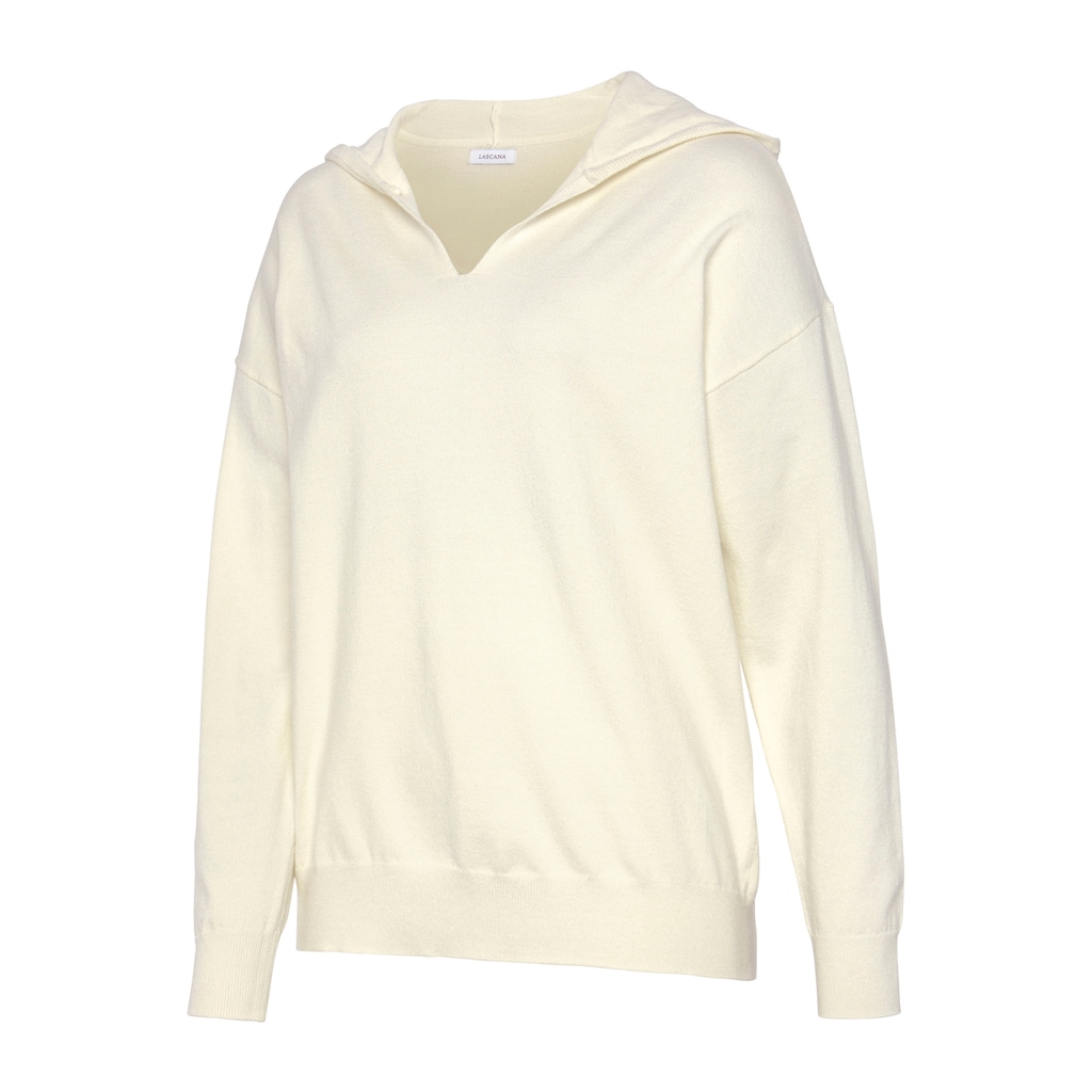 LASCANA Strickpullover, Kapuzensweatshirt aus weicher Viskosemischung, Loungewear