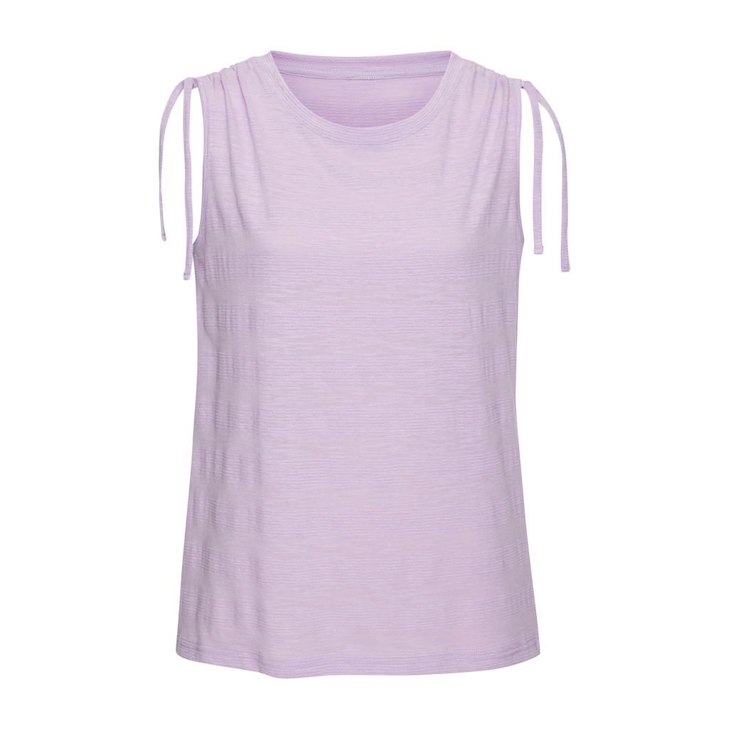 Vivance Tanktop »mit verstellbarer Raffung an der Schulter«, (2er-Pack), aus pflegeleichter Qualität mit Baumwolle
