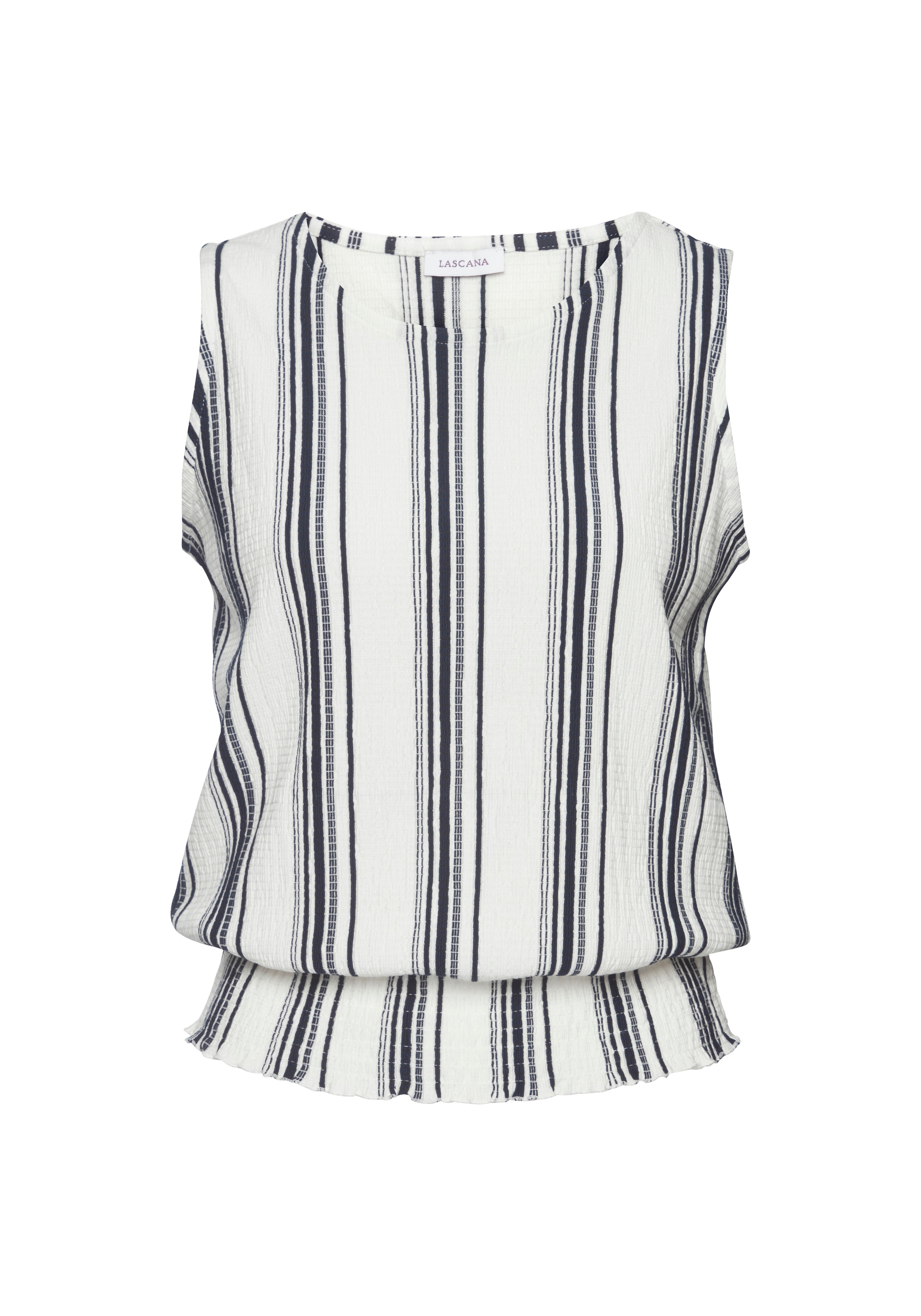 LASCANA Tanktop aus strukturierter Ware, sommerliches Top mit Streifen