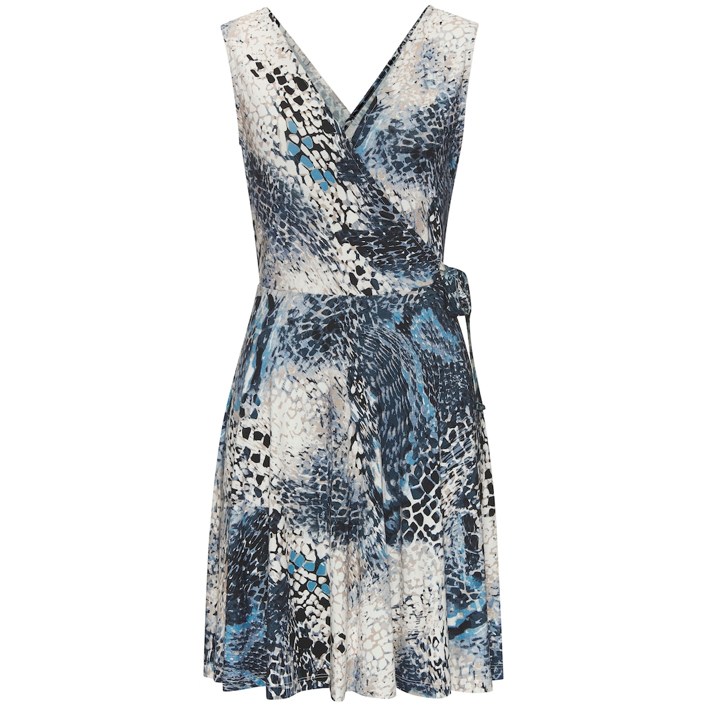 LASCANA Jerseykleid, mit V-Ausschnitt, Sommerkleid, Skaterkleid, modisch