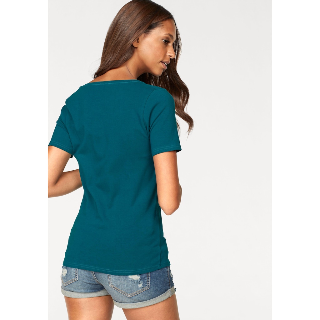 Vivance T-Shirt »aus elastischer Baumwoll-Qualität«, (2er-Pack)