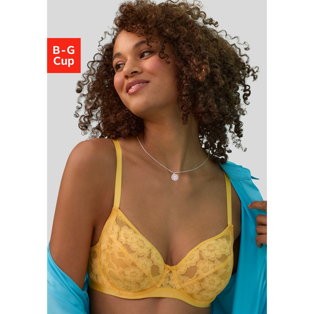 LASCANA Bügel-BH, aus zarter, elastischer Jacquardspitze und feinem Mesh, sexy Dessous