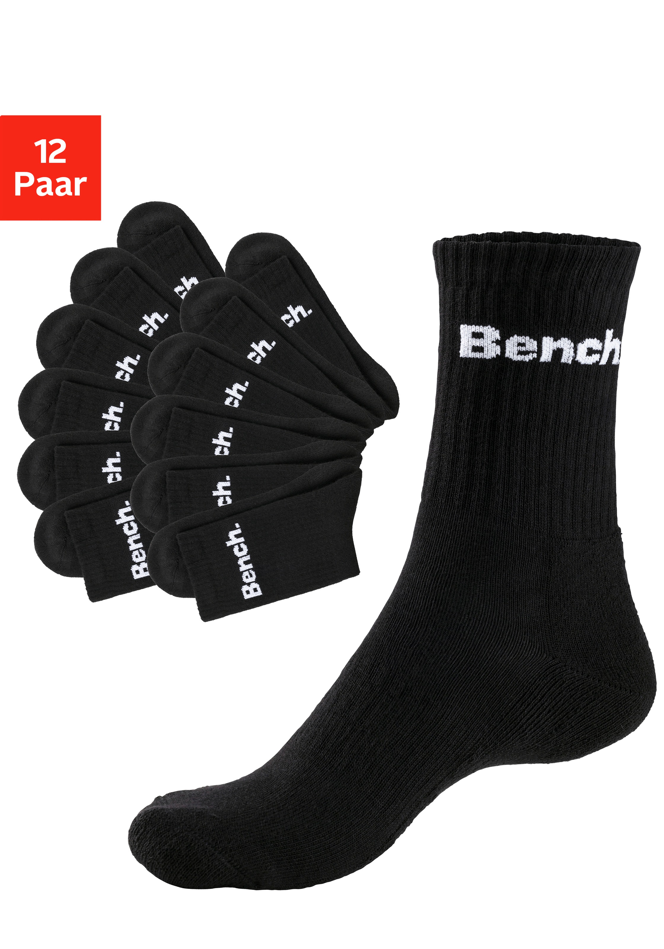Bench. Tennissocken Packung, 12 Stk. tlg. mit Fuss Polsterung