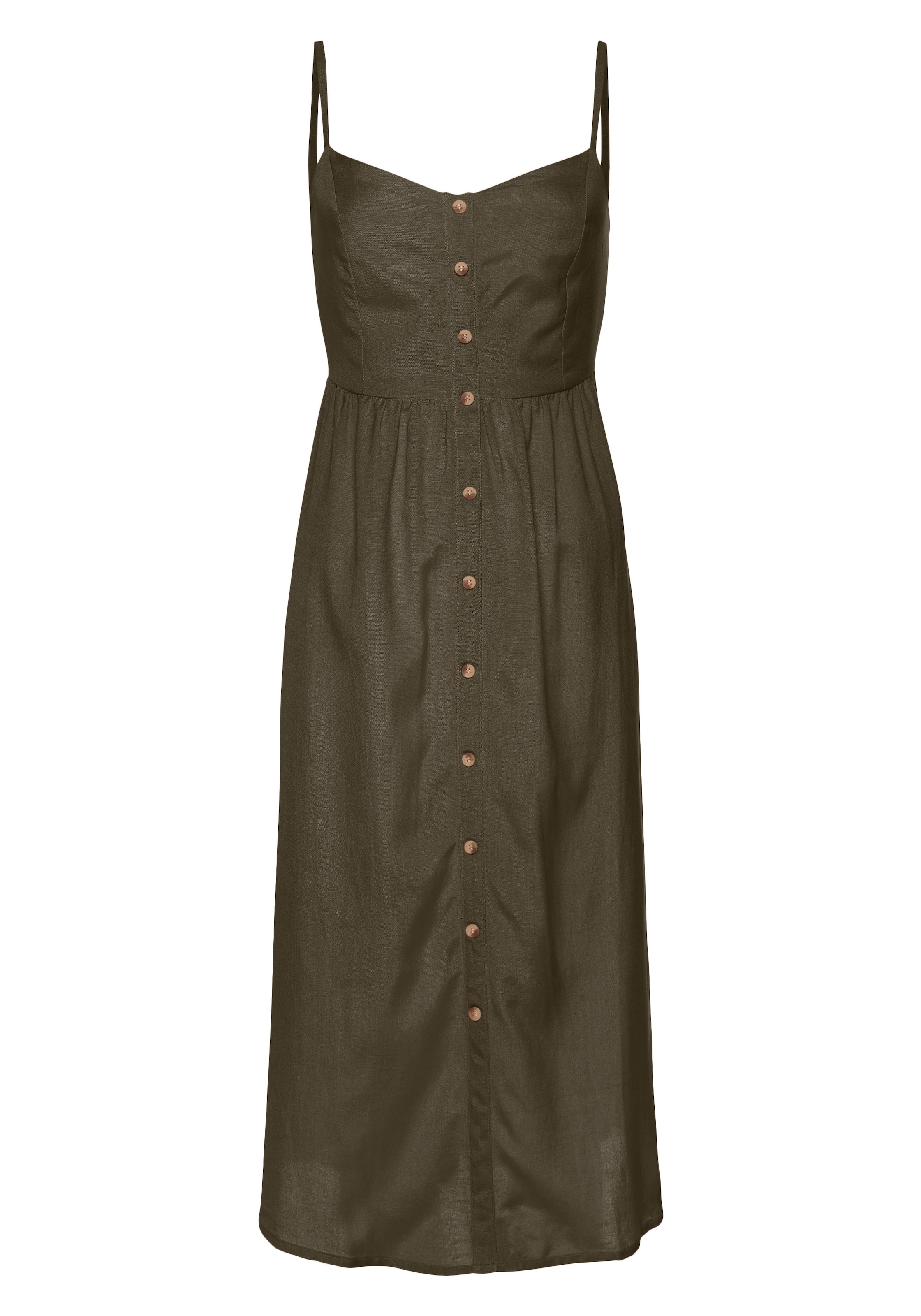 LASCANA Sommerkleid, aus Leinenmix mit Baumwolle, Midikleid, Strandkleid