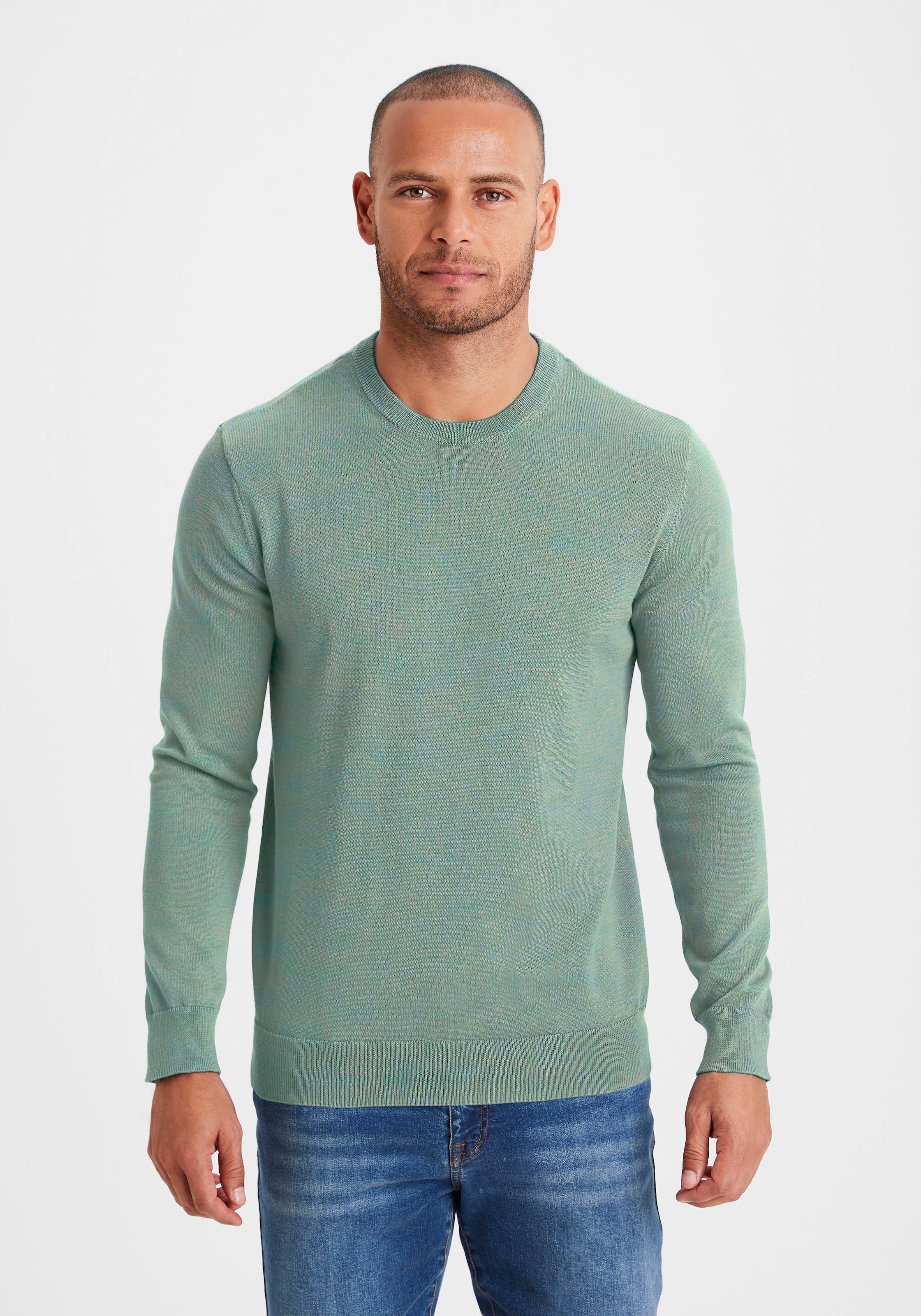 H.I.S Strickpullover Regular Fit, Langarm, Pullover aus Feinstrick, Baumwollmischung