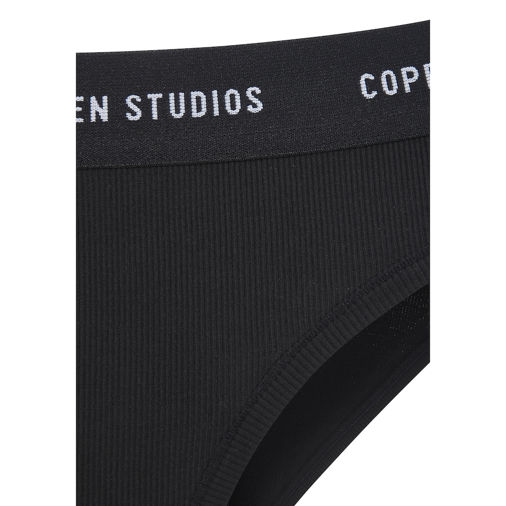 Copenhagen Studios Bikinislip »mit softem Logobund«, (2er-Pack), aus gerippter Bio-Baumwollqualität
