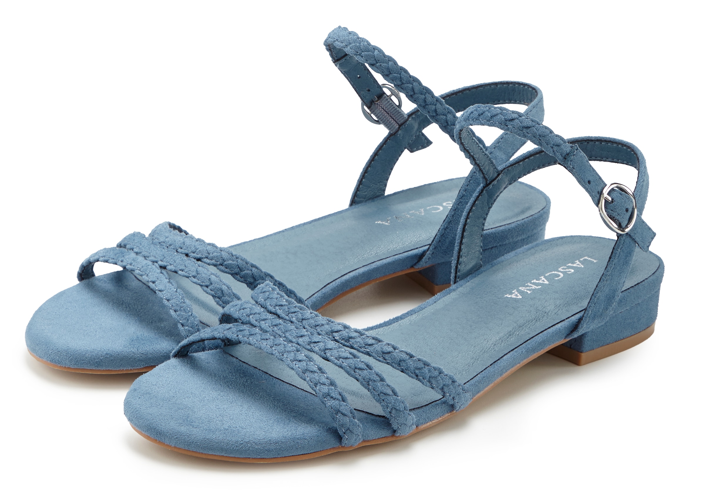 LASCANA Sandale »Sommerschuh«, Sandalette, Sommerschuh mit geflochtenen Riemchen VEGAN