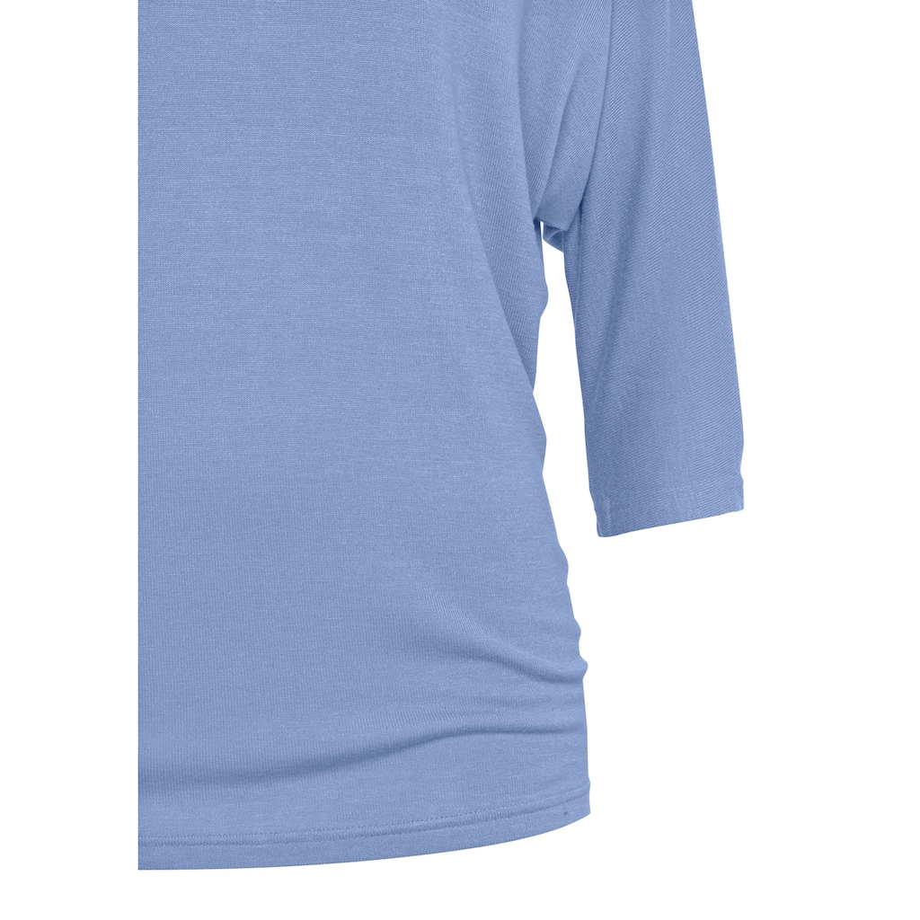 LASCANA 3/4-Arm-Shirt »mit Fledermausärmeln«, aus weicher Feinstrick- Qualität mit Viskose