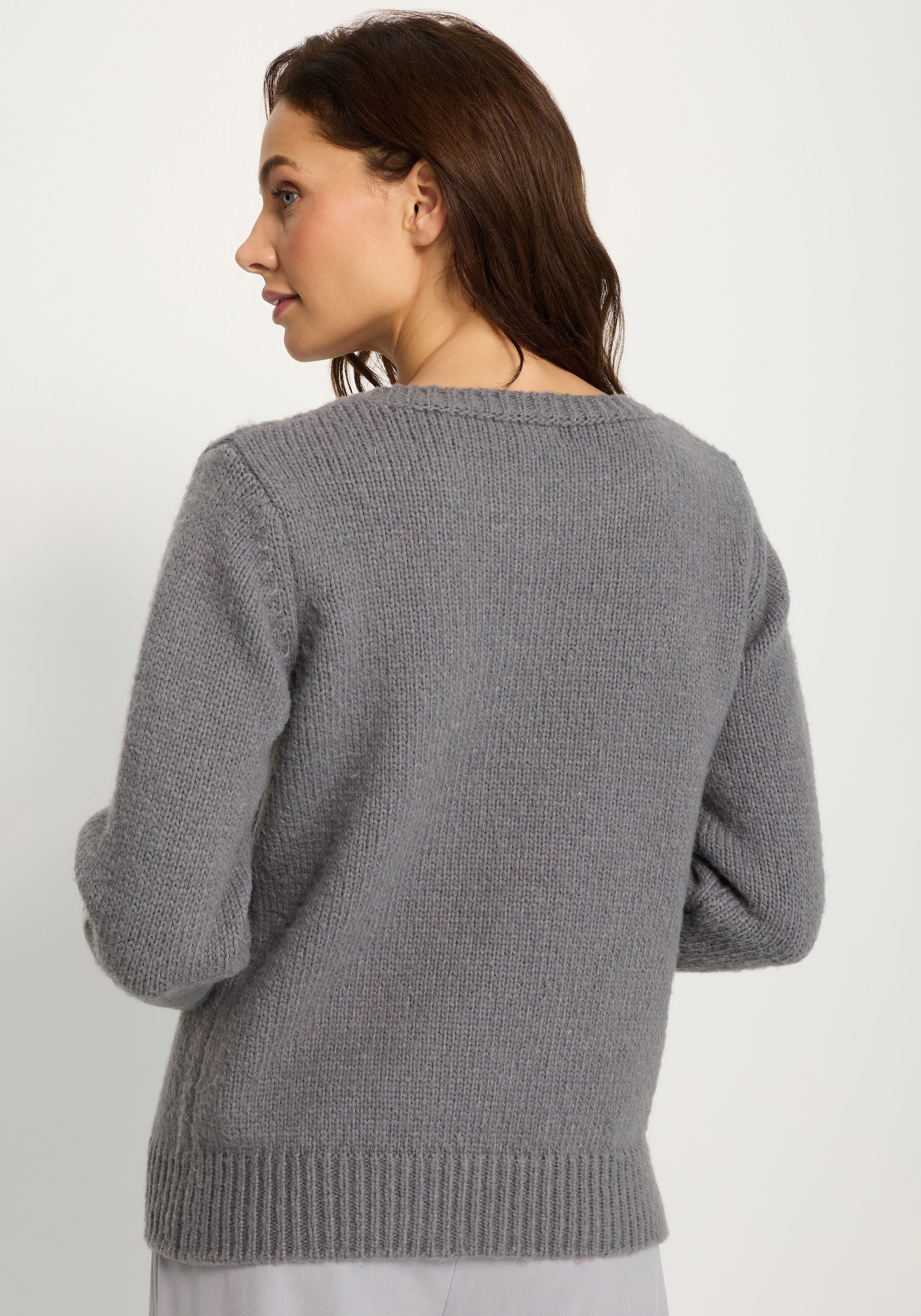 LASCANA Strickpullover mit Schleifen-Applikation vorne, casual
