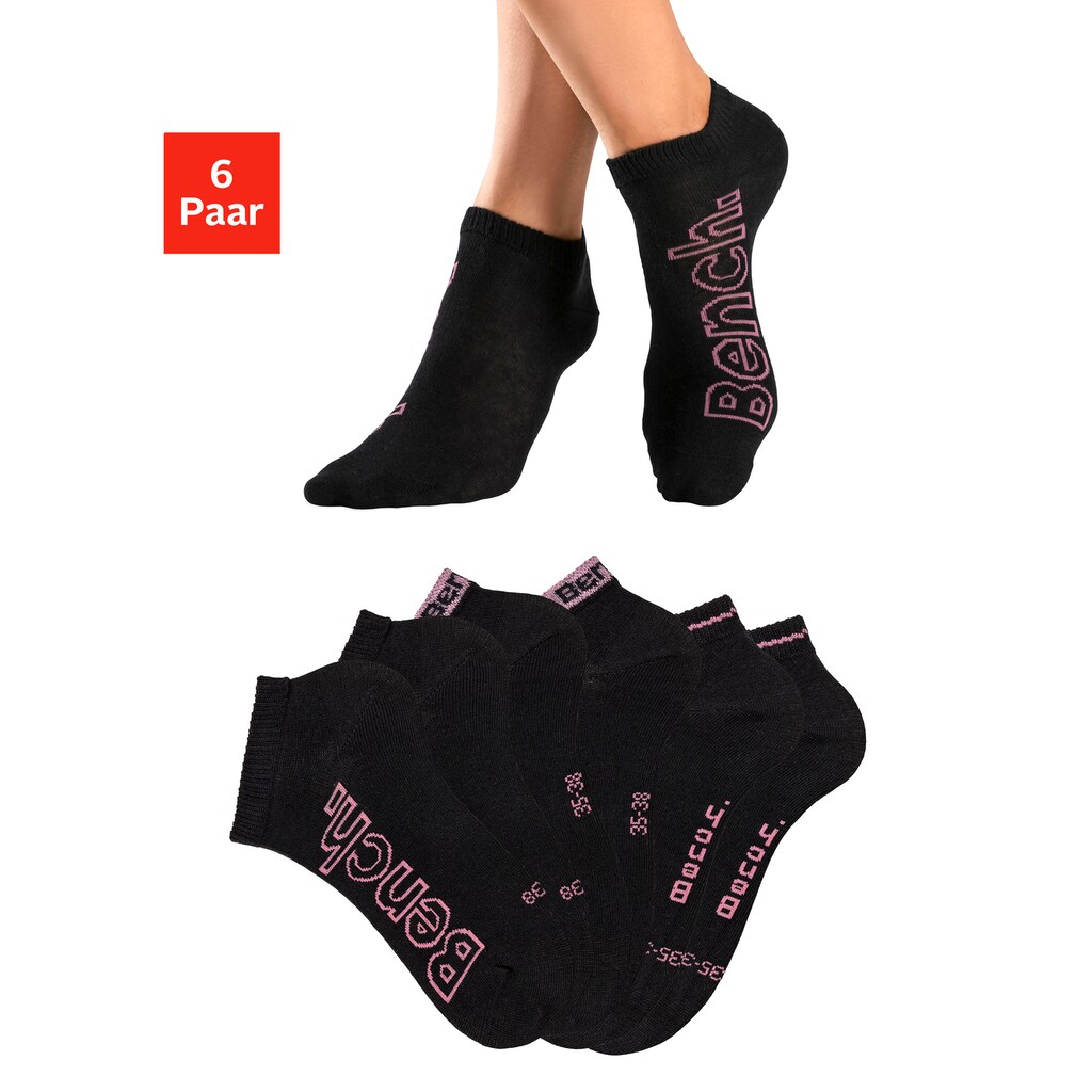 Bench. Sneakersocken, (Packung, 6 Paar), mit unterschiedlichen Designs