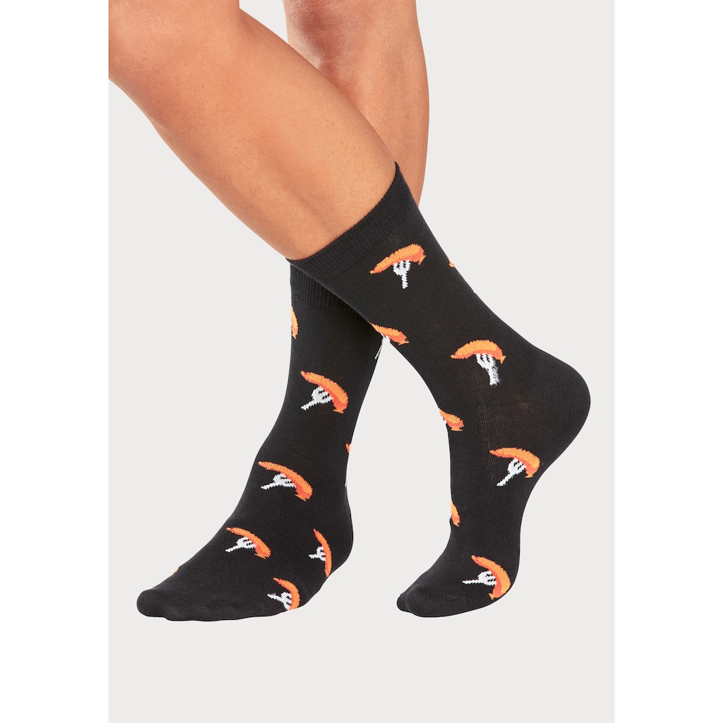 John Devin Socken, (Packung, 2 Paar), mit bunten eingestrickten Motiven